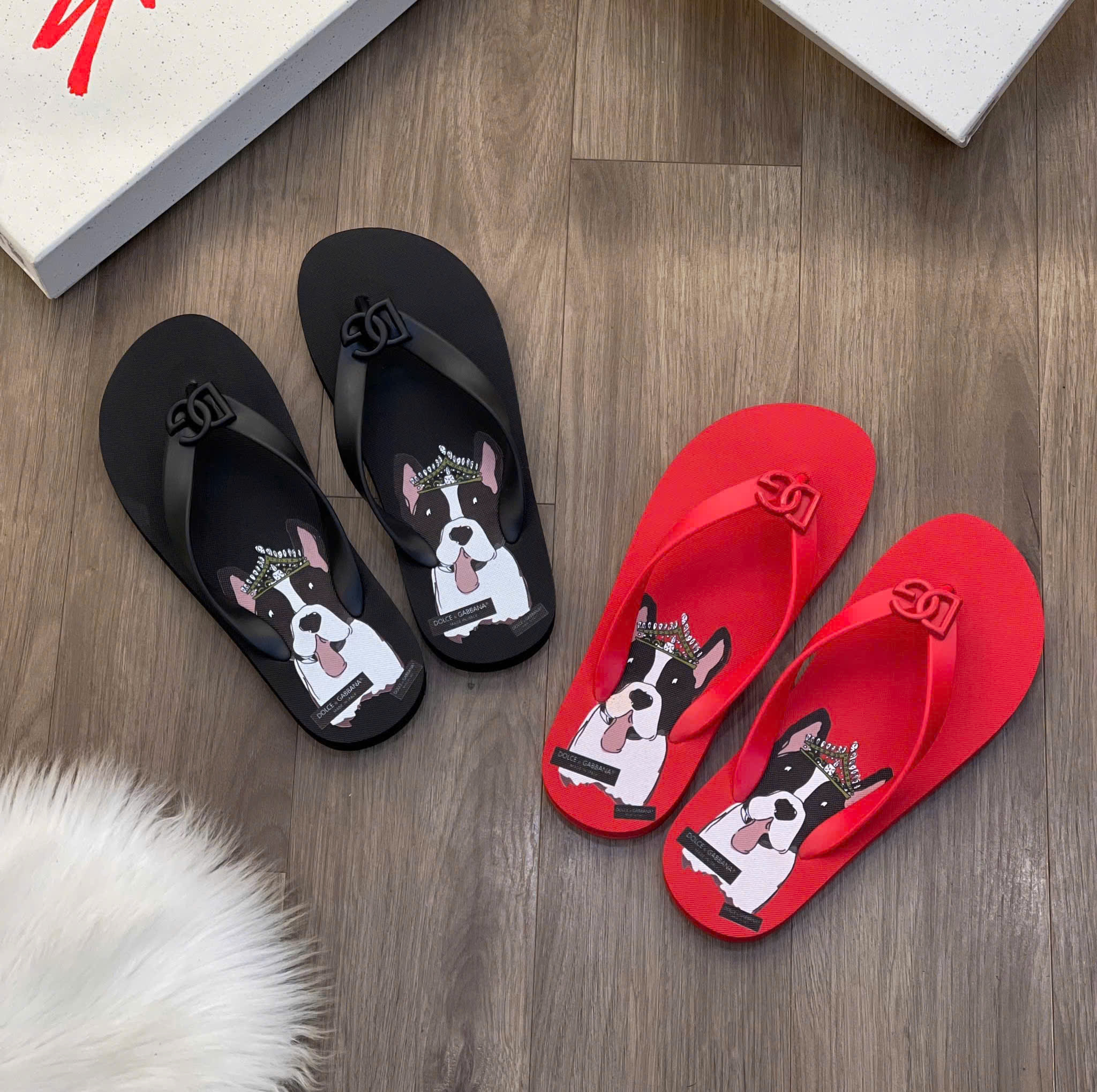 Dép tông xỏ ngón flip flop Dolce Gabbana cún Like Auth 38-43 MK
