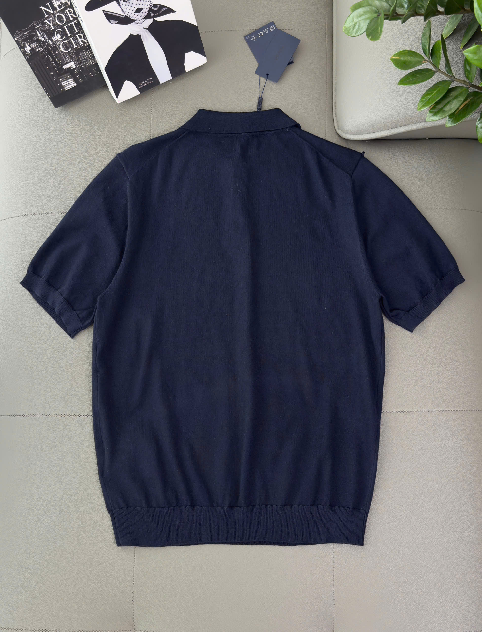 Áo polo Prada logo thêu ngực Like Auth S-L DDT\Xanh than
