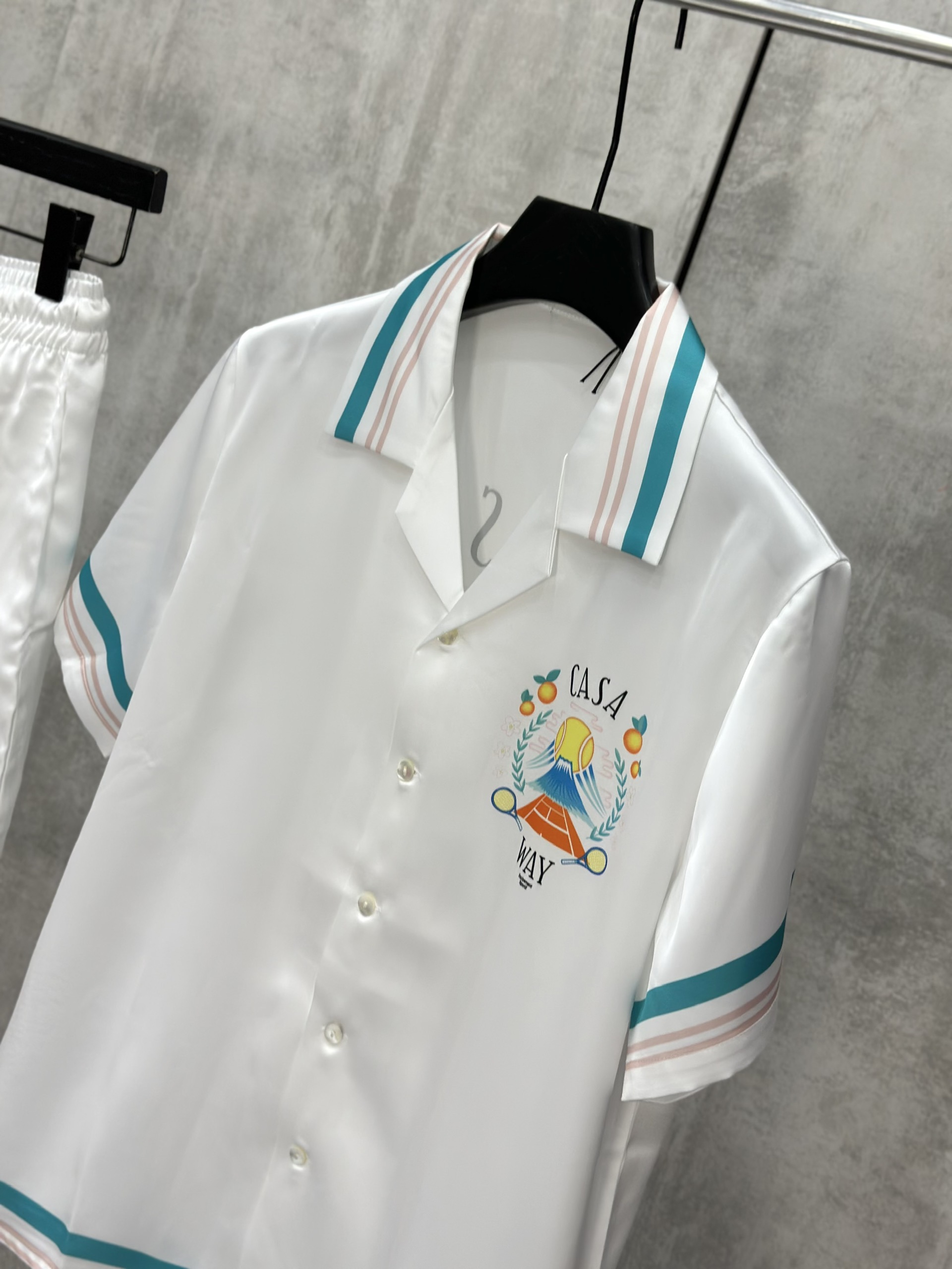 Set bộ lụa hè TANYA Casablanca họa tiết Tennis Trắng Like Auth M-XL VTN