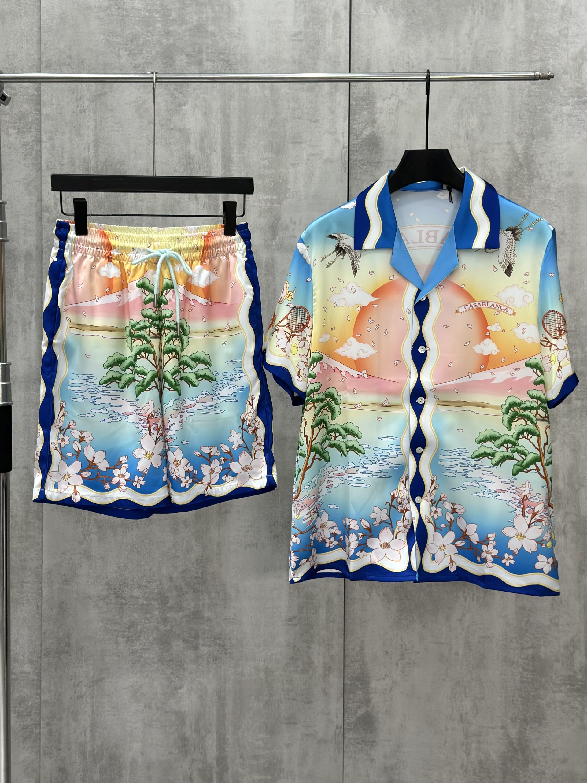 Set bộ lụa hè TANYA Casablanca họa tiết hoa lá Like Auth M-XL VTN