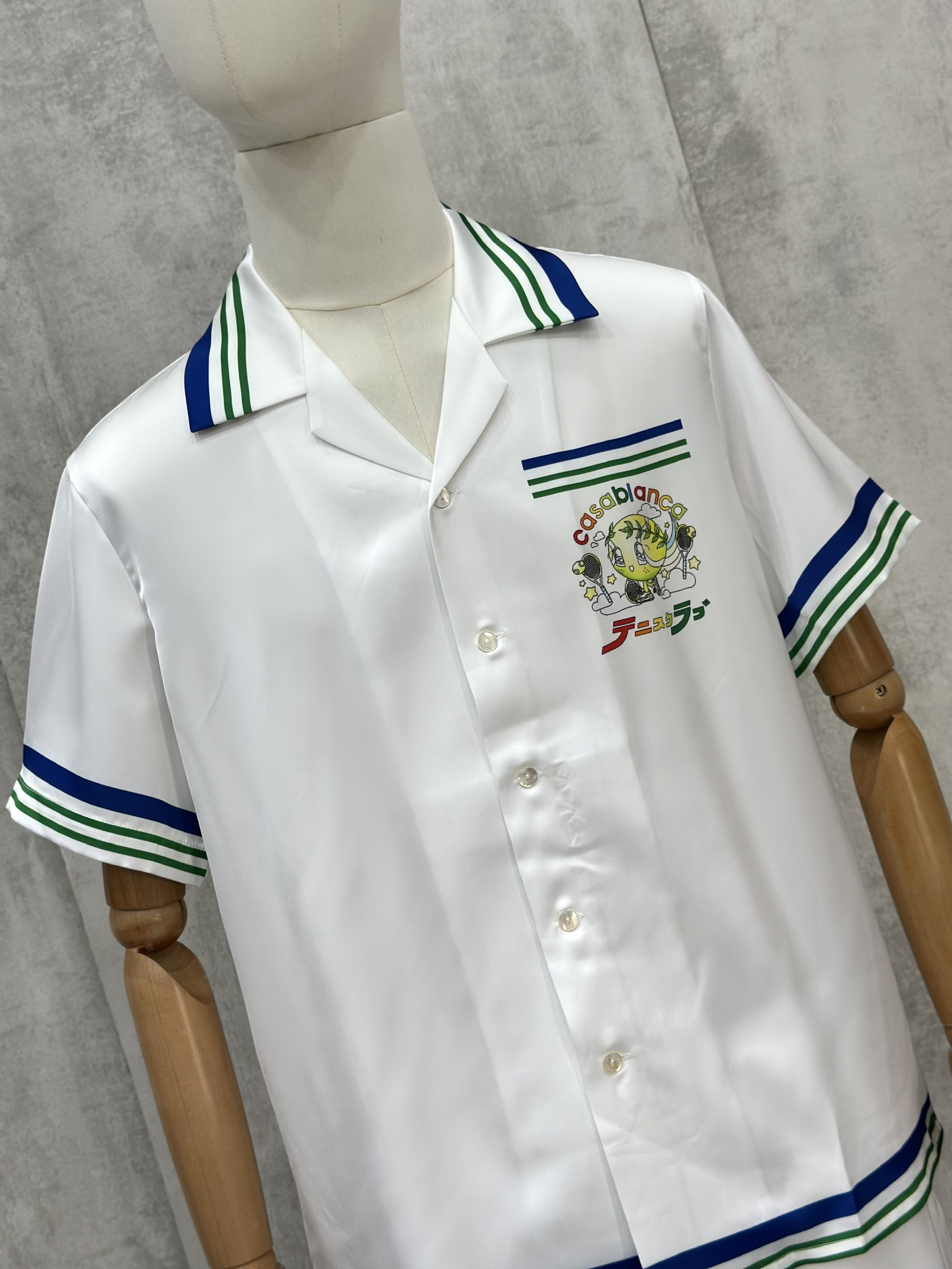 Set bộ lụa hè TANYA Casablanca họa tiết Baby Tennis Trắng Like Auth M-XL VTN