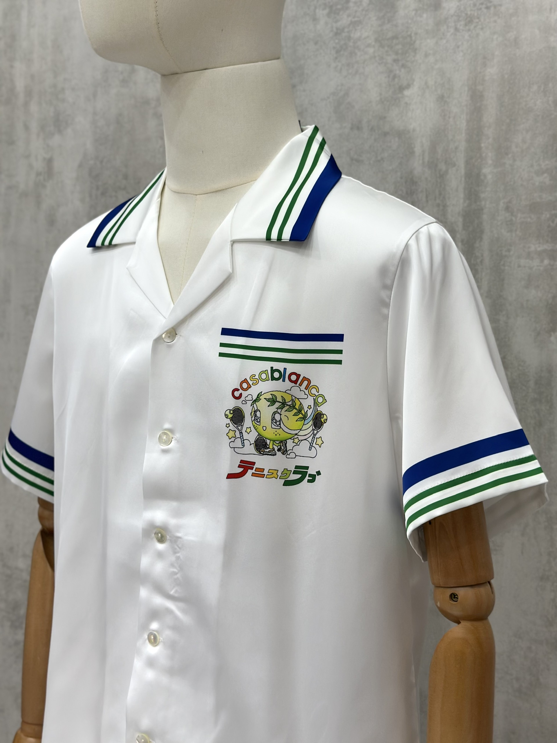 Set bộ lụa hè TANYA Casablanca họa tiết Baby Tennis Trắng Like Auth M-XL VTN