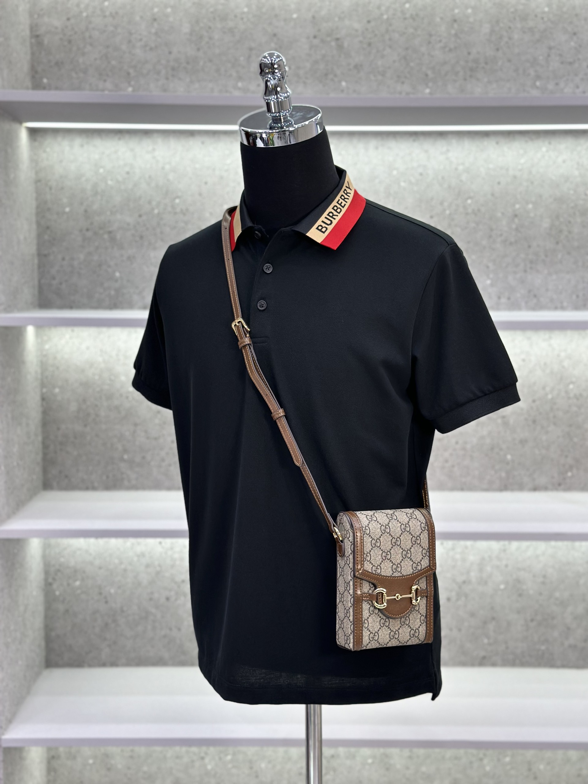 Áo polo Burberry BBR trơn phối màu logo chữ cổ Like Auth 1-1 on web VTN