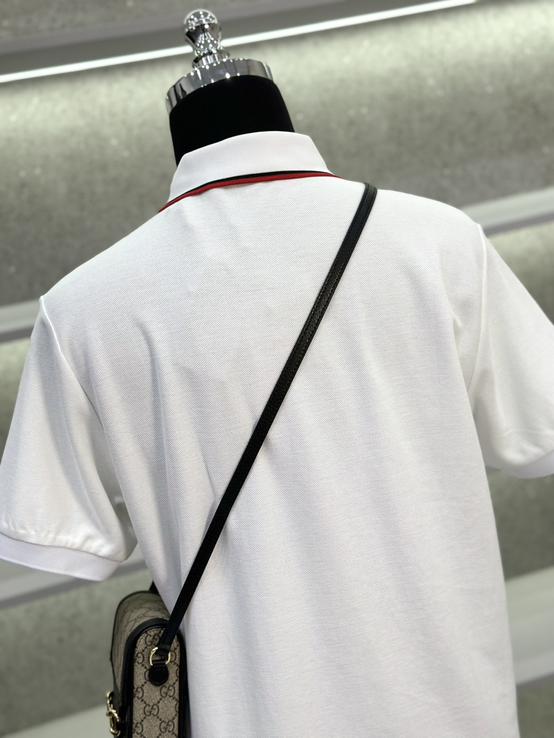 Áo polo Burberry BBR logo TB thêu ngực phối kẻ Đỏ viền cổ Like Auth 1-1 on web VTN