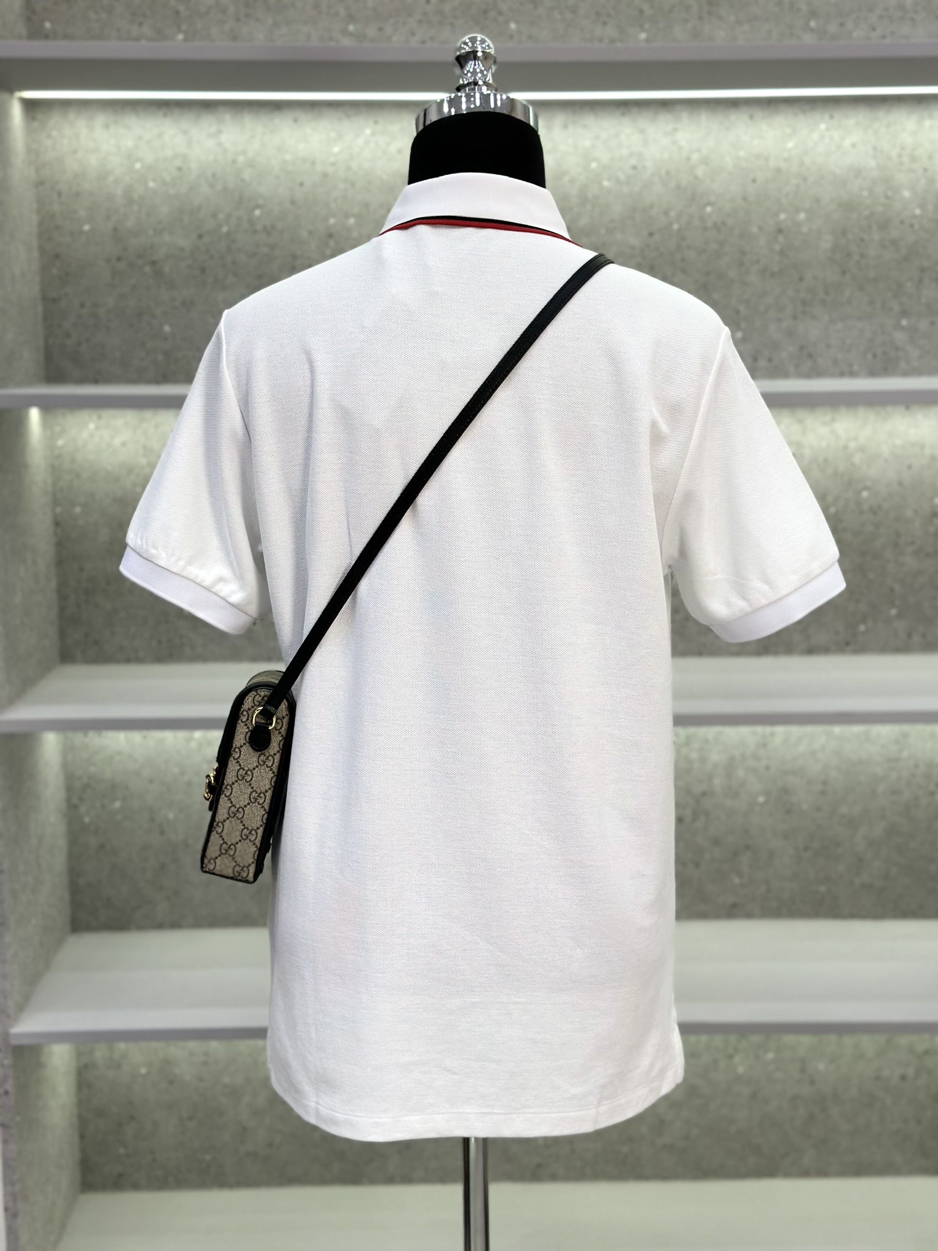 Áo polo Burberry BBR logo TB thêu ngực phối kẻ Đỏ viền cổ Like Auth 1-1 on web VTN