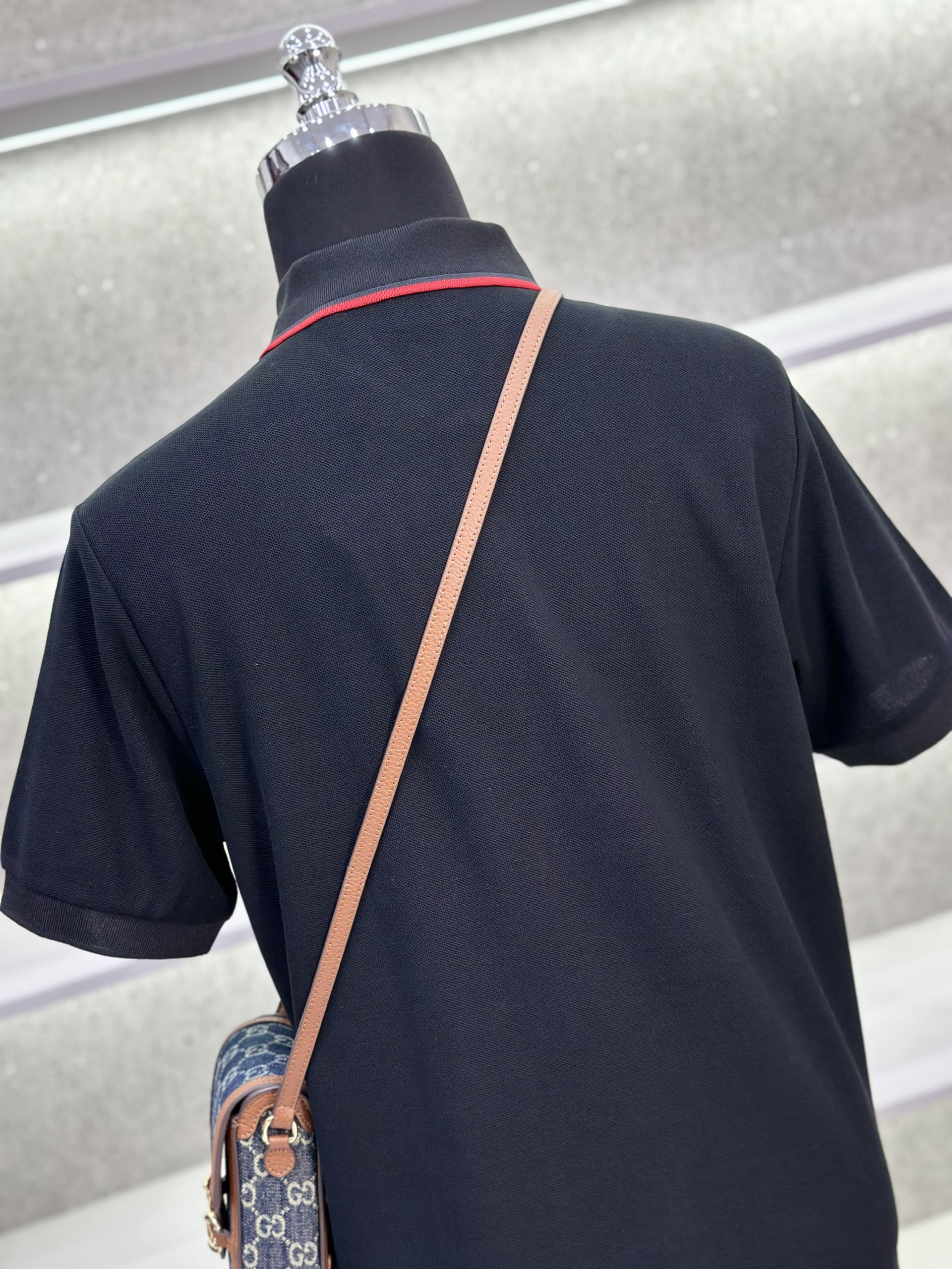 Áo polo Burberry BBR logo TB thêu ngực phối kẻ Đỏ viền cổ Like Auth 1-1 on web VTN