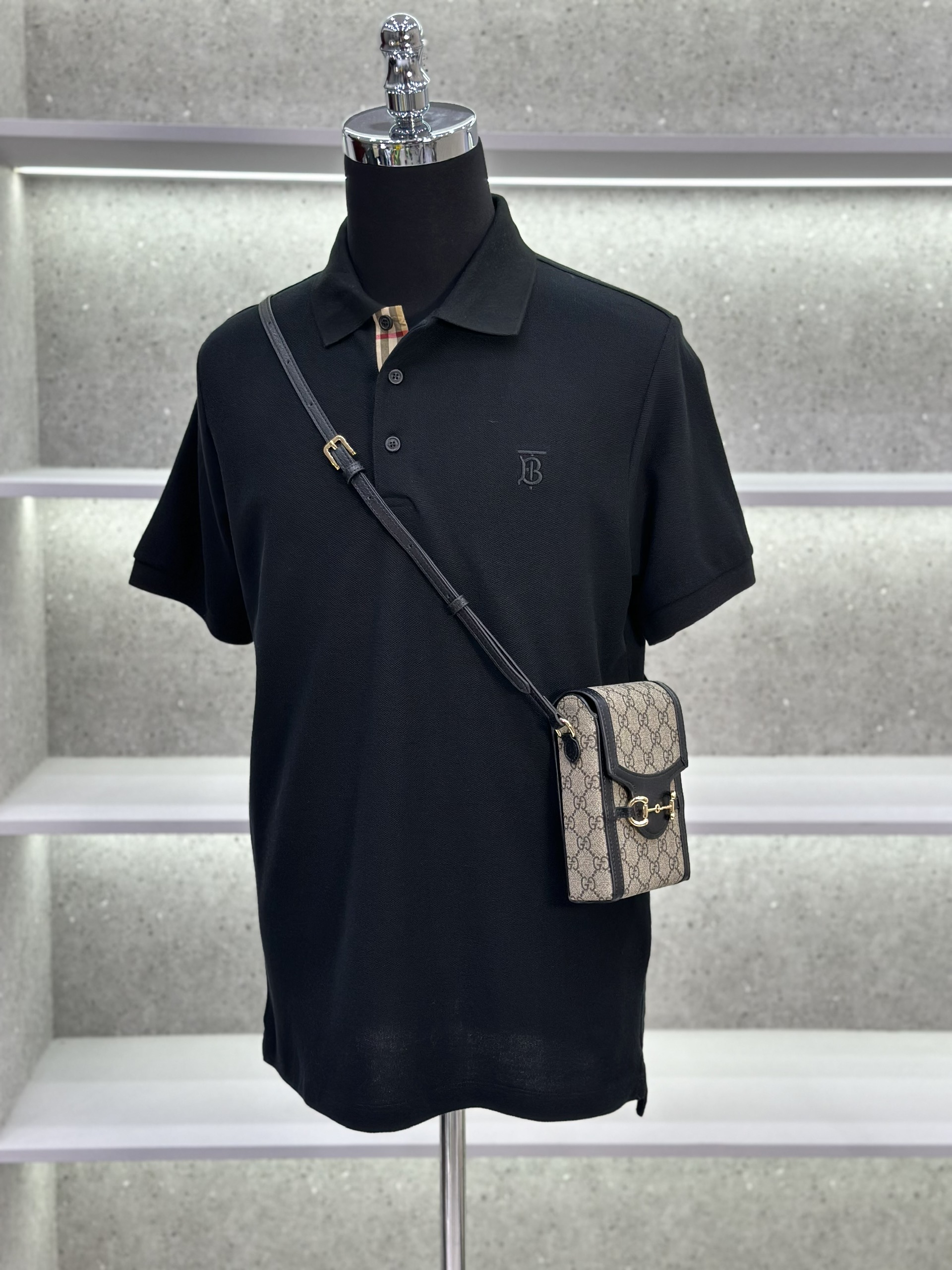 Áo polo Burberry BBR logo TB thêu ngực phối kẻ sọc dọc khuy Like Auth 1-1 on web VTN