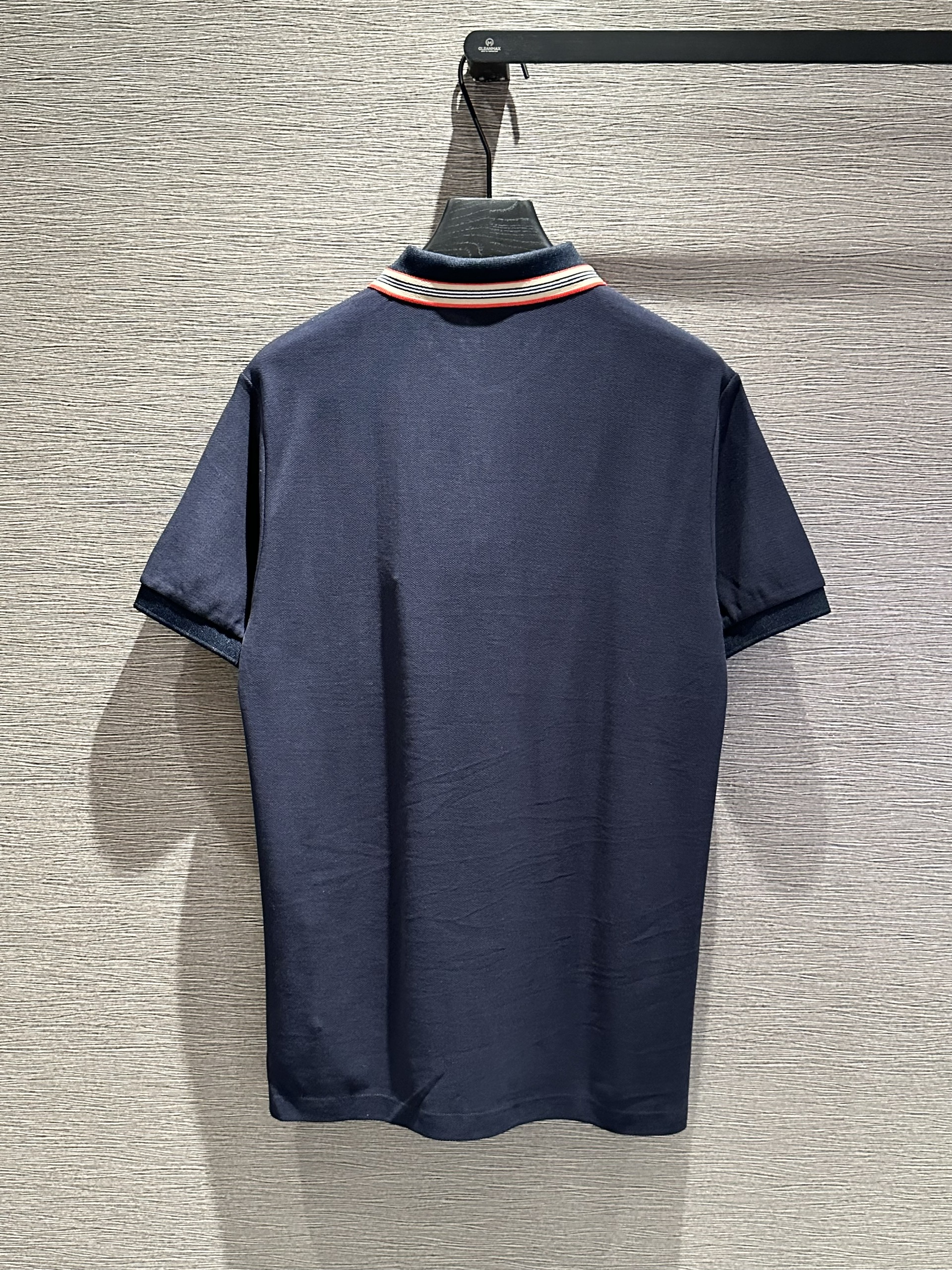 Áo polo Burberry BBR logo TB tròn thêu ngực phối kẻ sọc cổ Like Auth 1-1 on web VTN