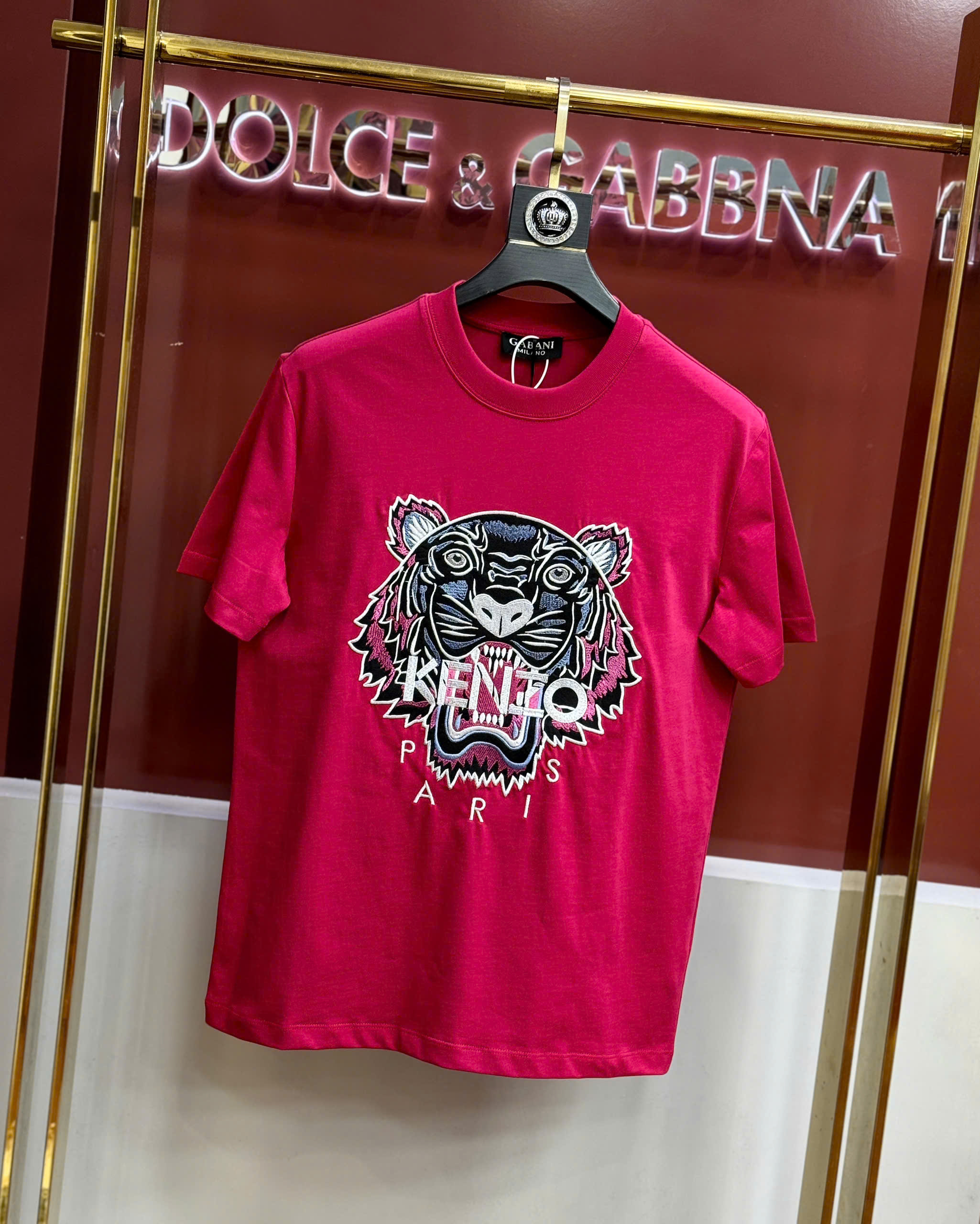 Áo phông T shirt Kenzo KZ Đỏ thêu mặt hổ ngực Like Auth 44-50 CD