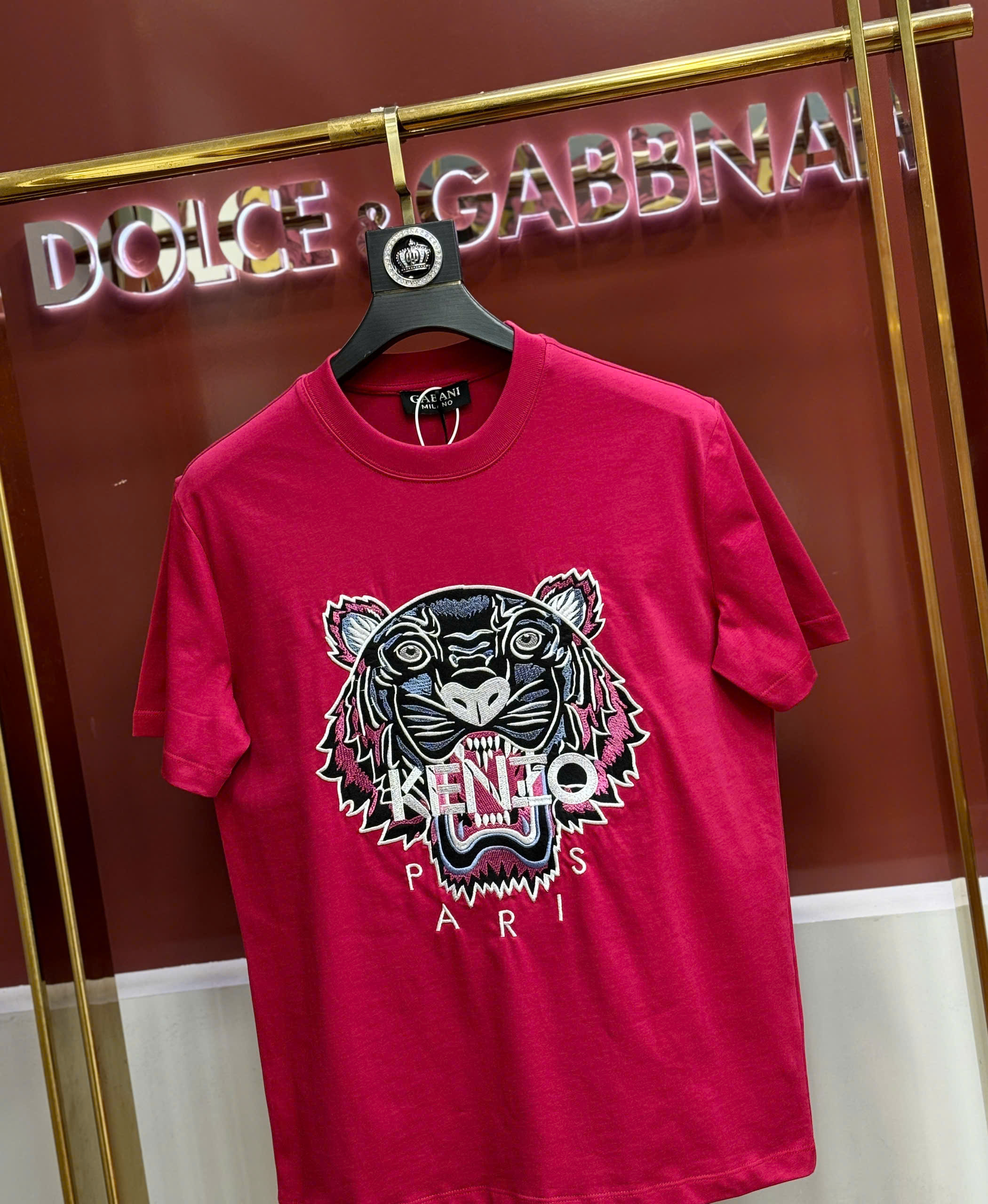Áo phông T shirt Kenzo KZ Đỏ thêu mặt hổ ngực Like Auth 44-50 CD