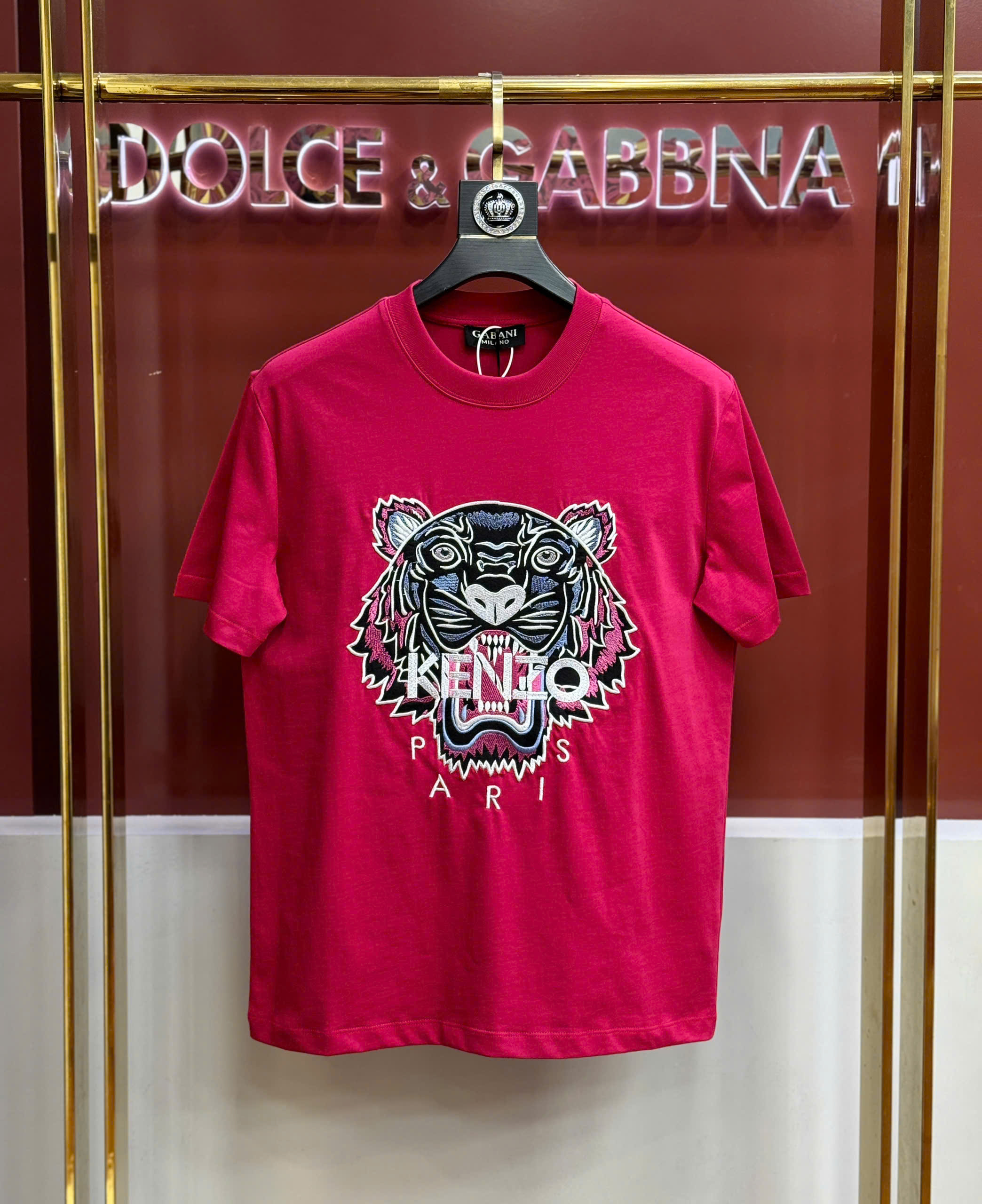 Áo phông T shirt Kenzo KZ Đỏ thêu mặt hổ ngực Like Auth 44-50 CD