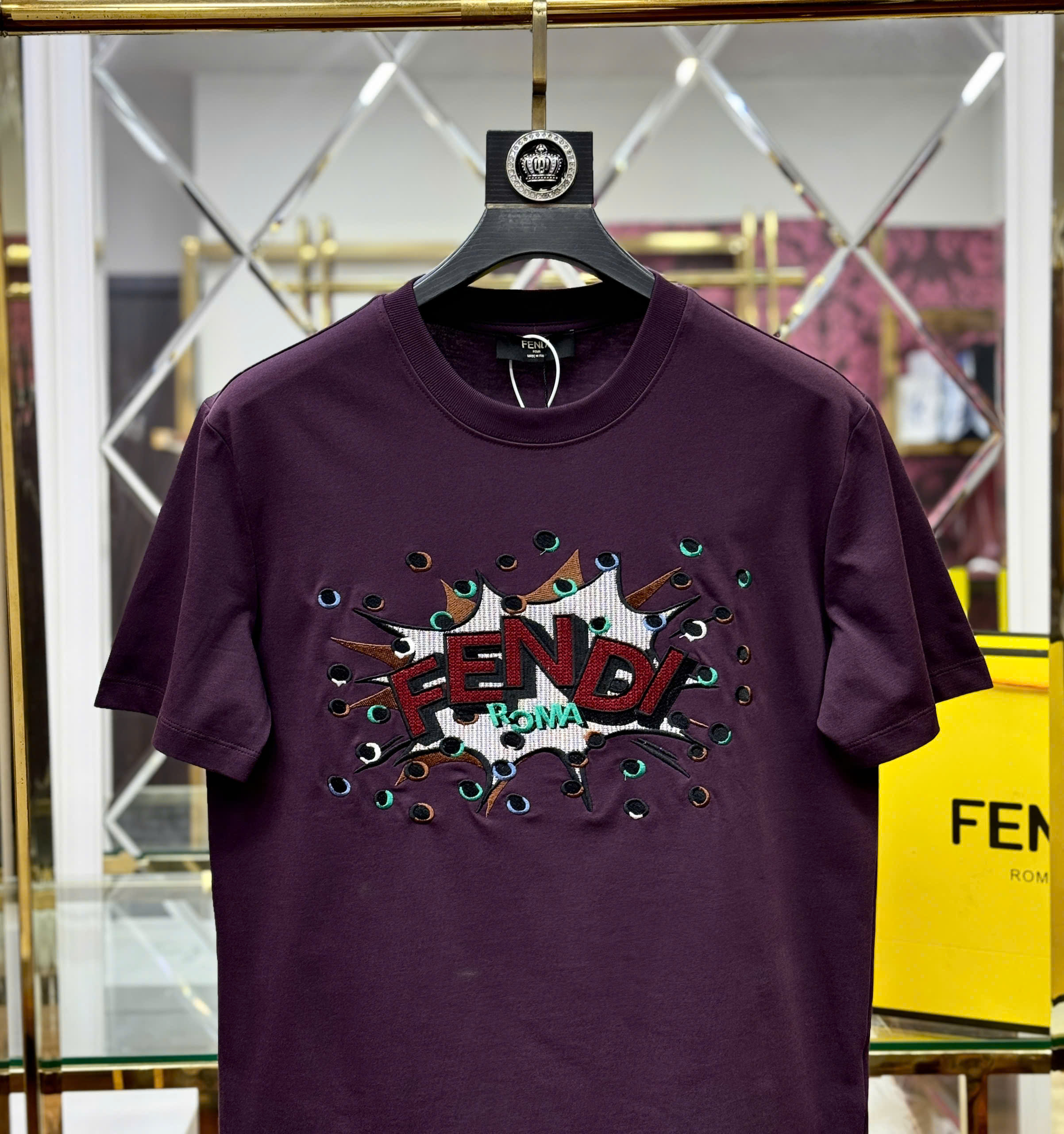 Áo phông T shirt Fendi Roma FD logo wash ngực Like Auth 44-50 CD