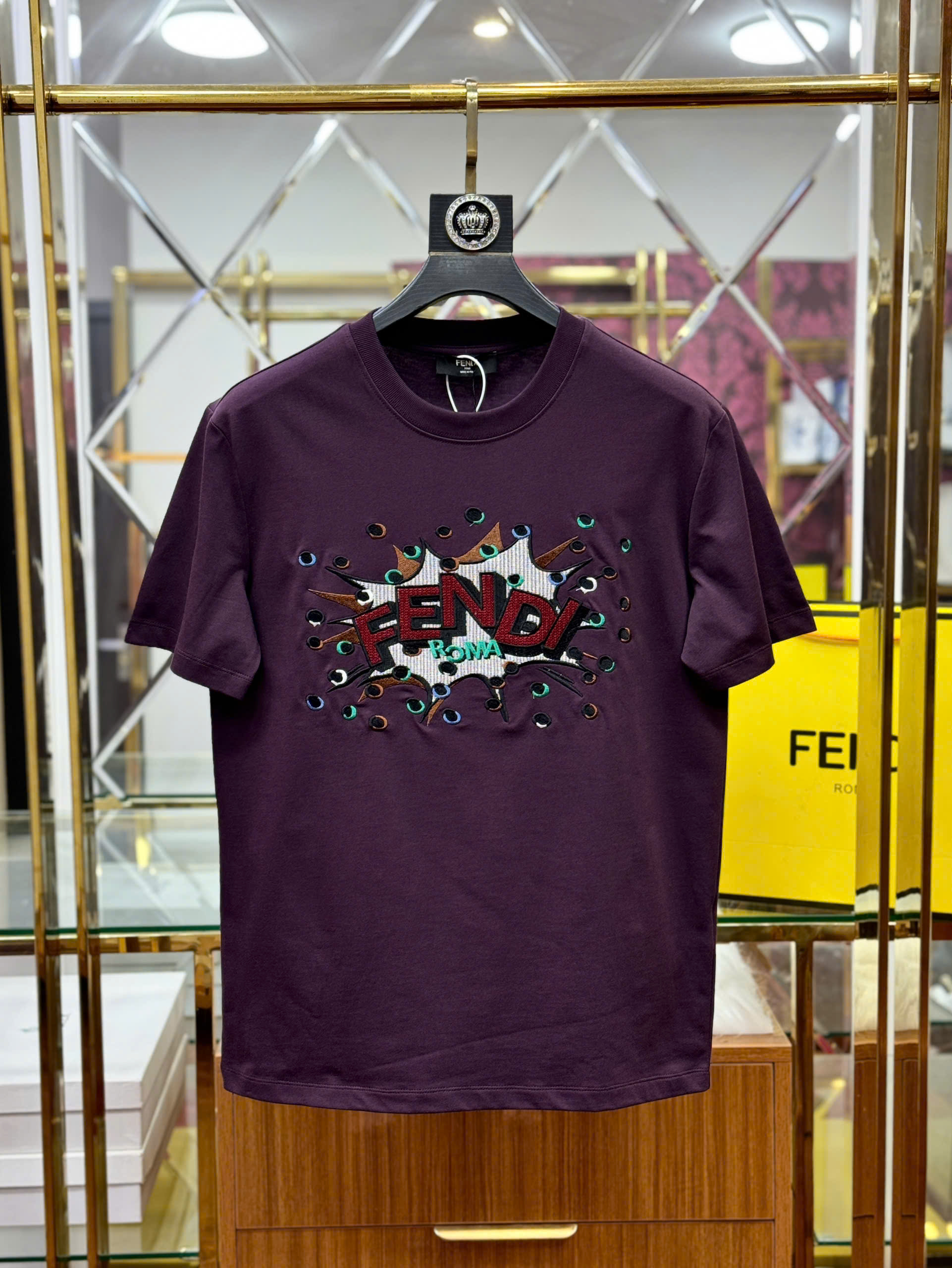 Áo phông T shirt Fendi Roma FD logo wash ngực Like Auth 44-50 CD