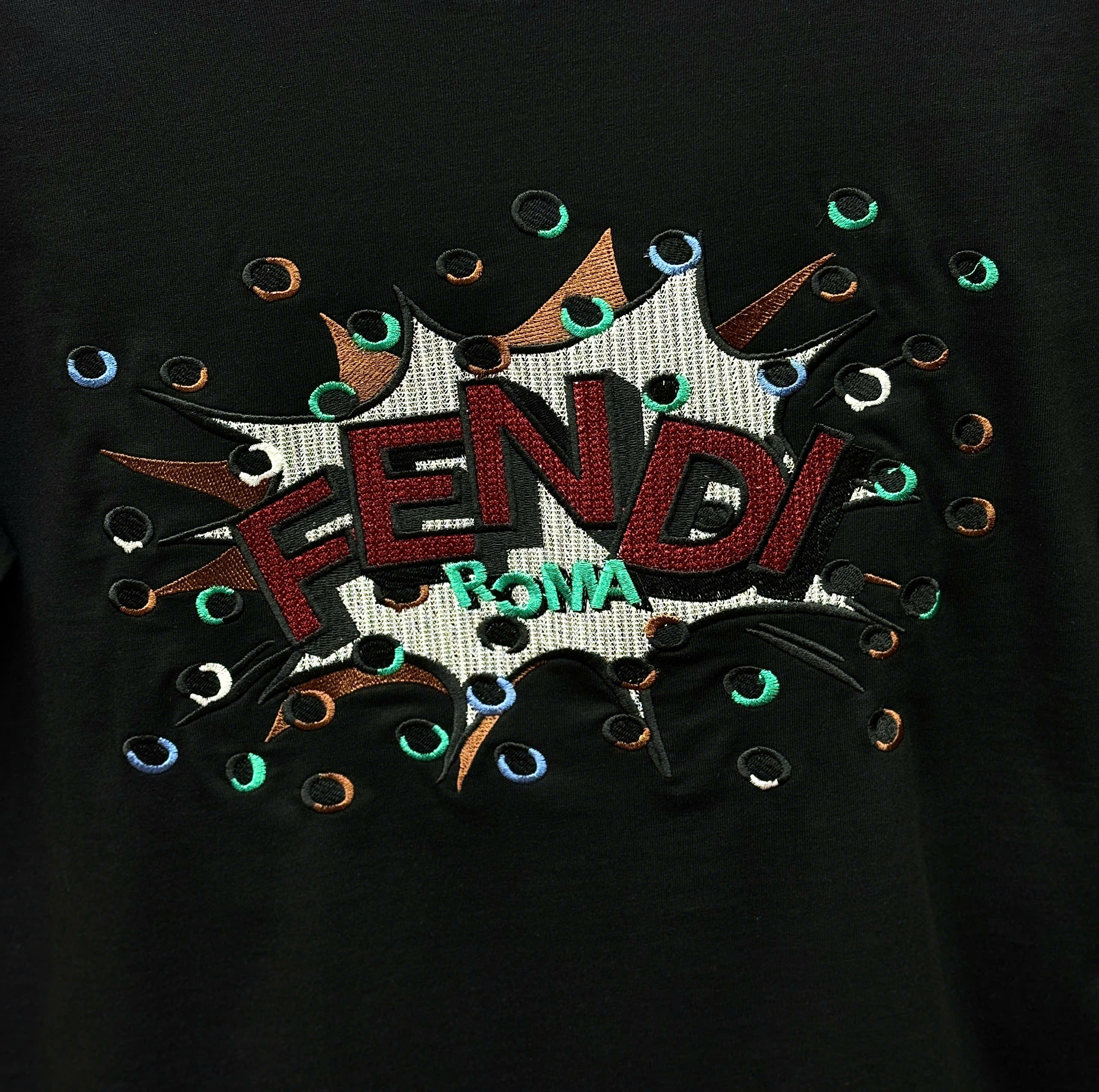 Áo phông T shirt Fendi Roma FD logo wash ngực Like Auth 44-50 CD