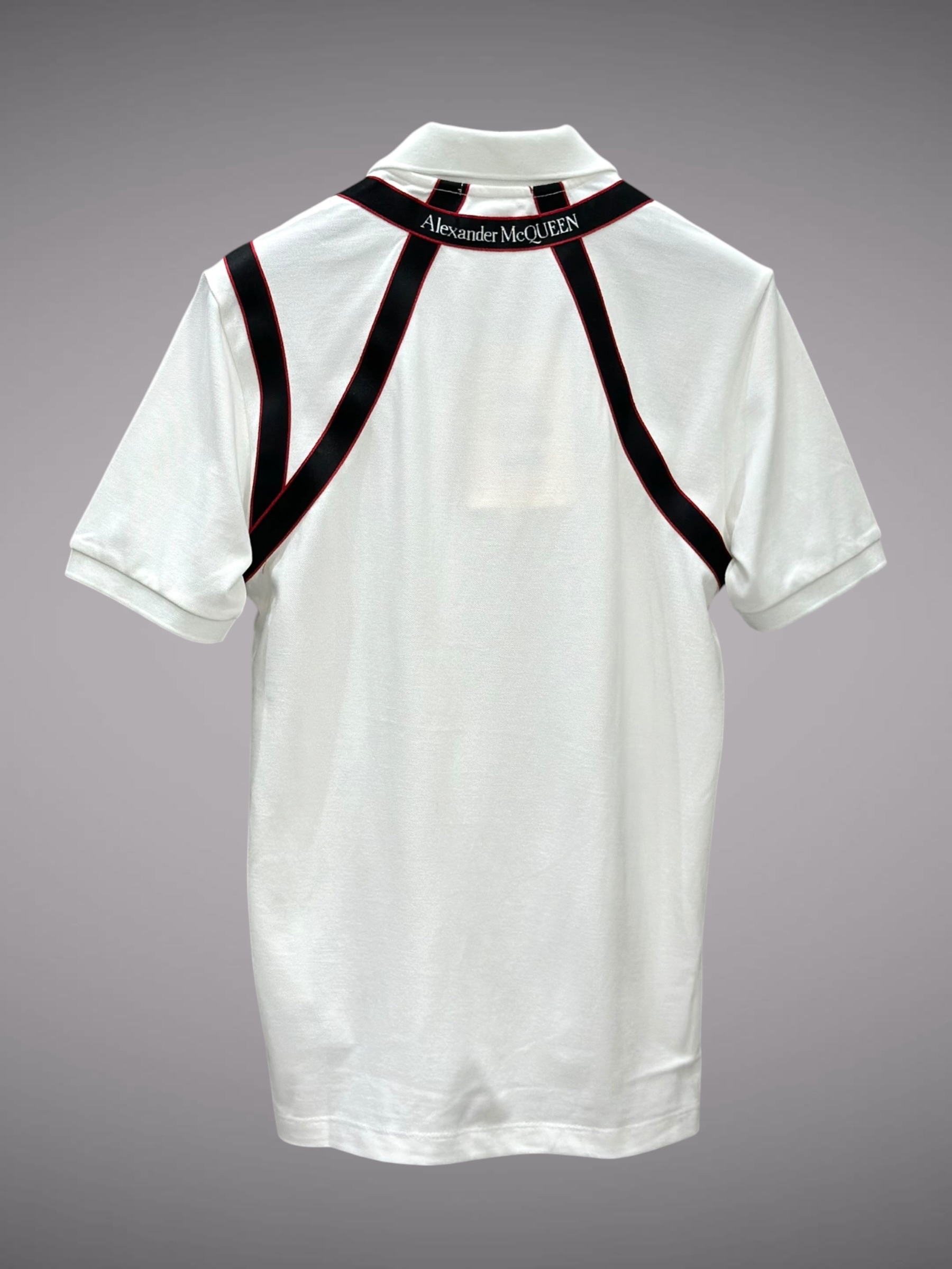 Áo polo Mcqueen MCQ Trắng phối vạt vai Like Auth S-XL VTN