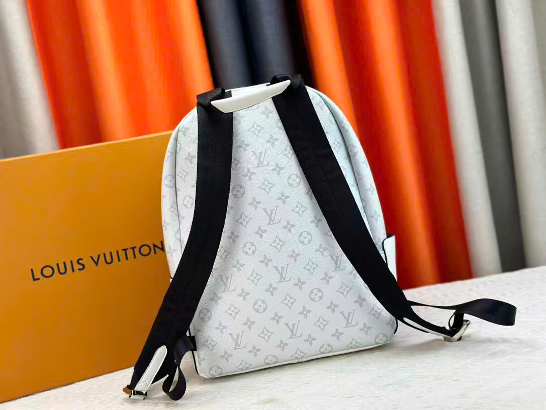 Balo Louis Vuitton LV Discovery Backpack PM Monogram Eclipse Canvas Trắng Like Auth 29x38x20 PLD