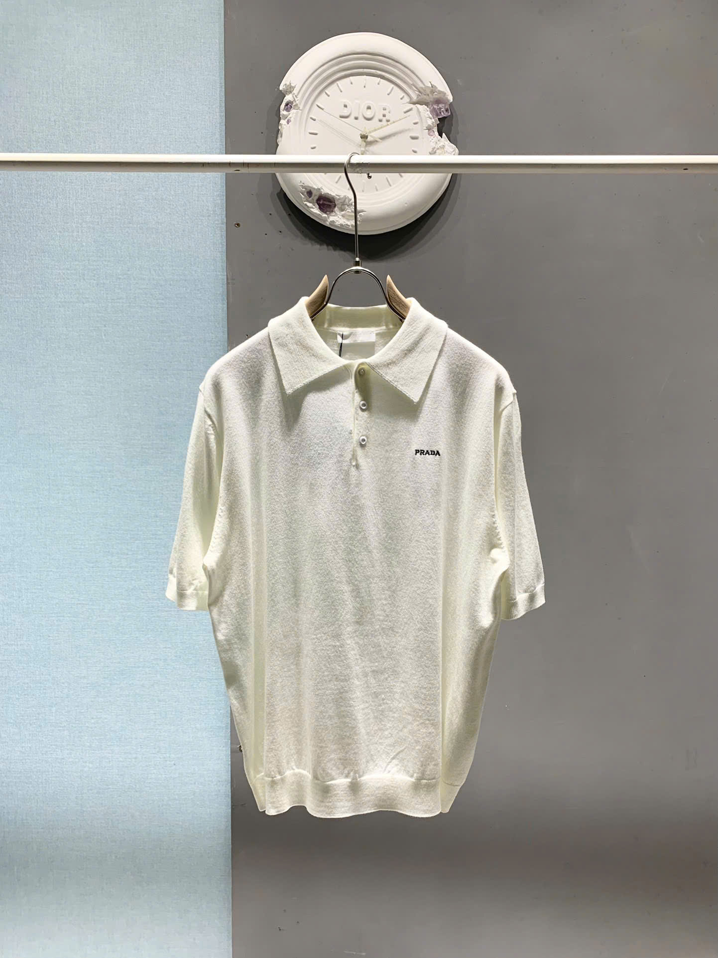 Áo polo len Prada logo thêu ngực Like AUth S-L DDT