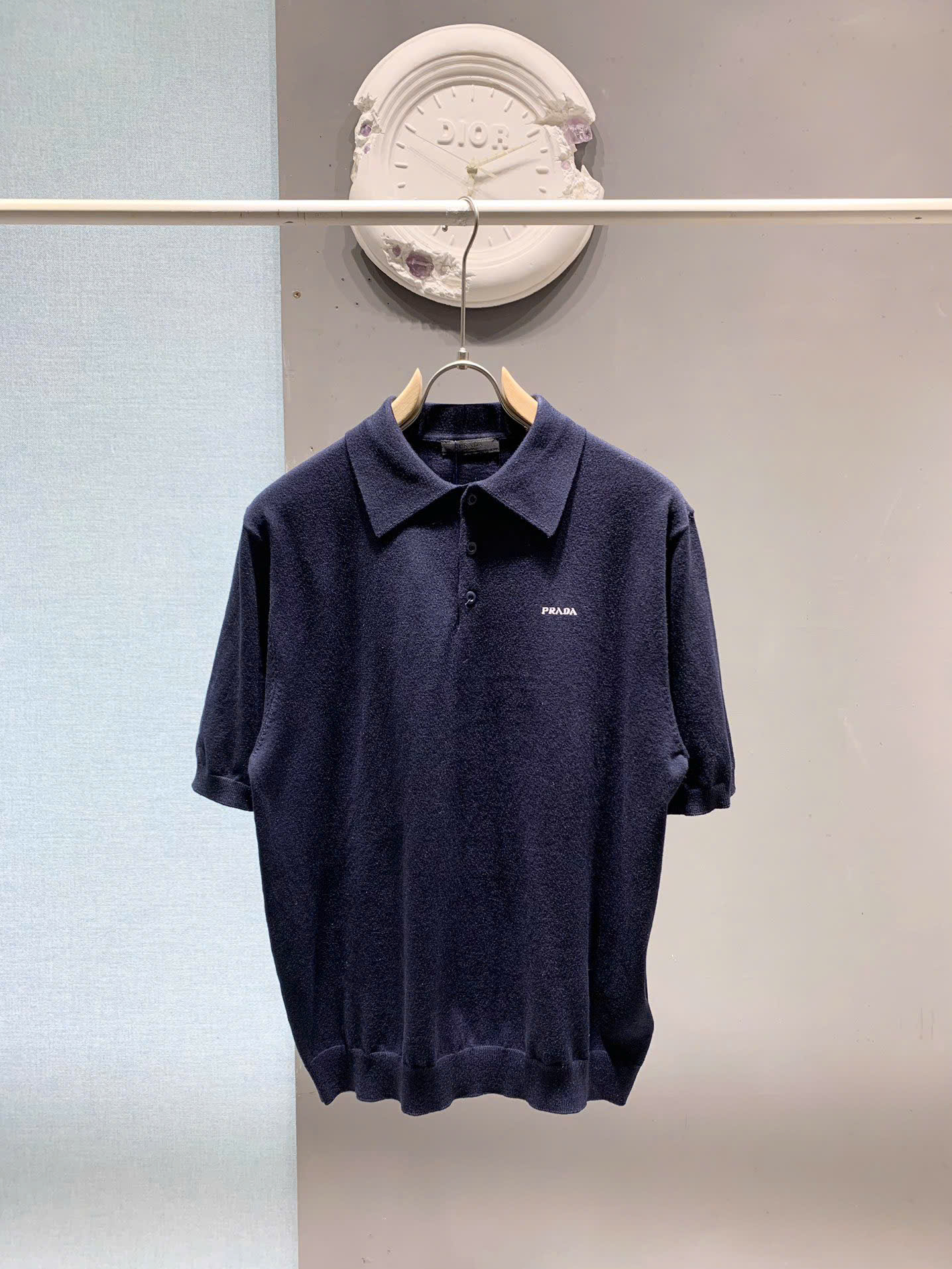 Áo polo len Prada logo thêu ngực Like AUth S-L DDT
