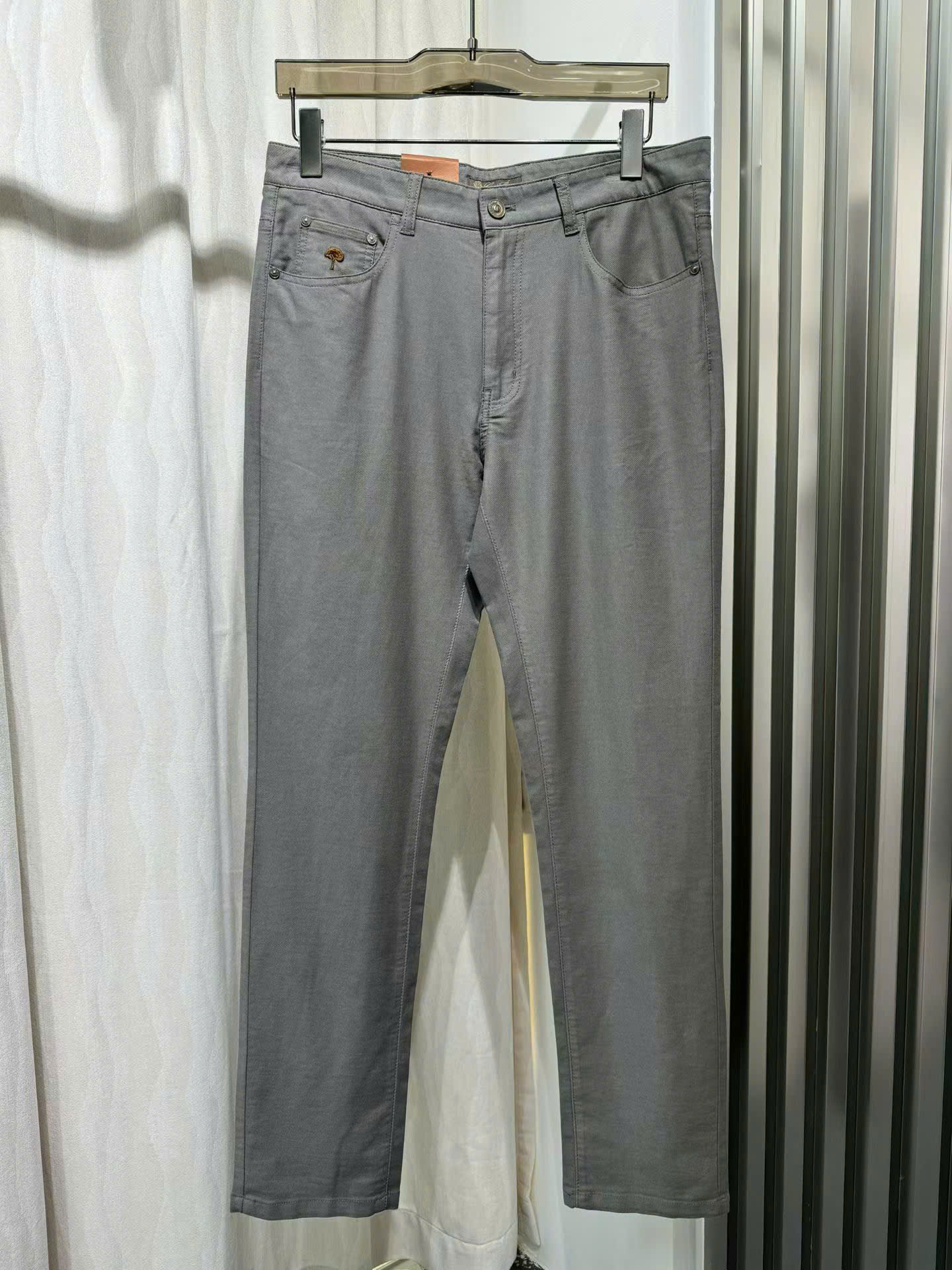 Quần kaki mềm TANYA Loro Piana Xám thêu túi tag Nâu Like Auth 30-36 DDT