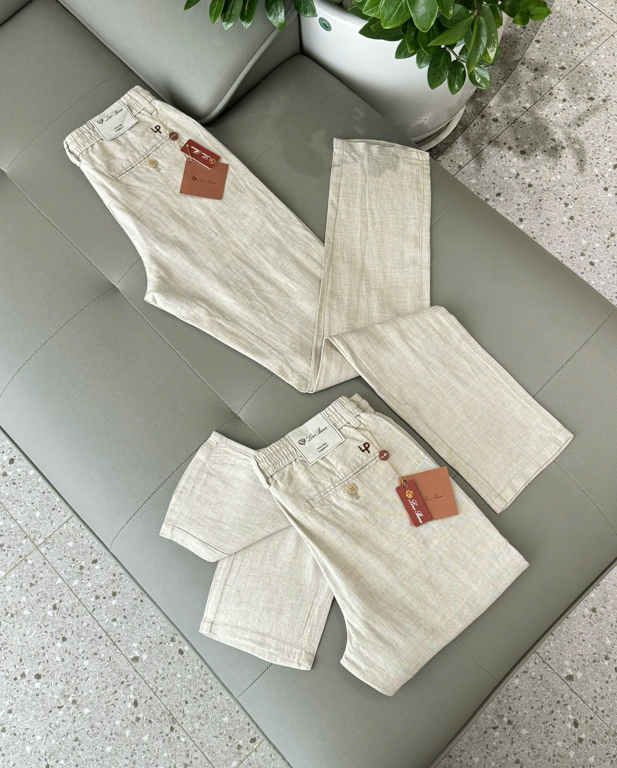 Quần đũi TANYA Loro Piana Be thêu chữ Nâu Like Auth 30-36 DDT