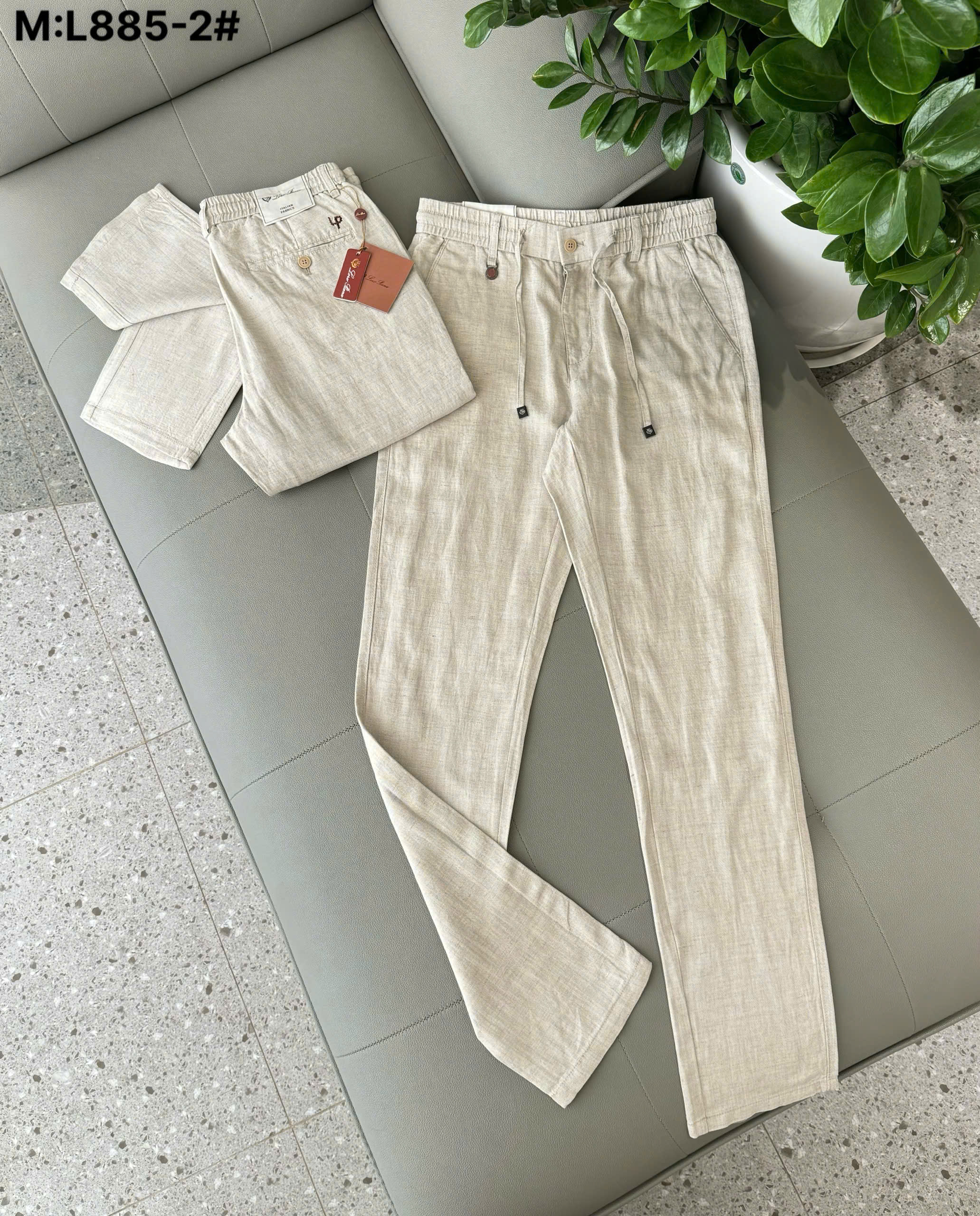 Quần đũi TANYA Loro Piana Be thêu chữ Nâu Like Auth 30-36 DDT