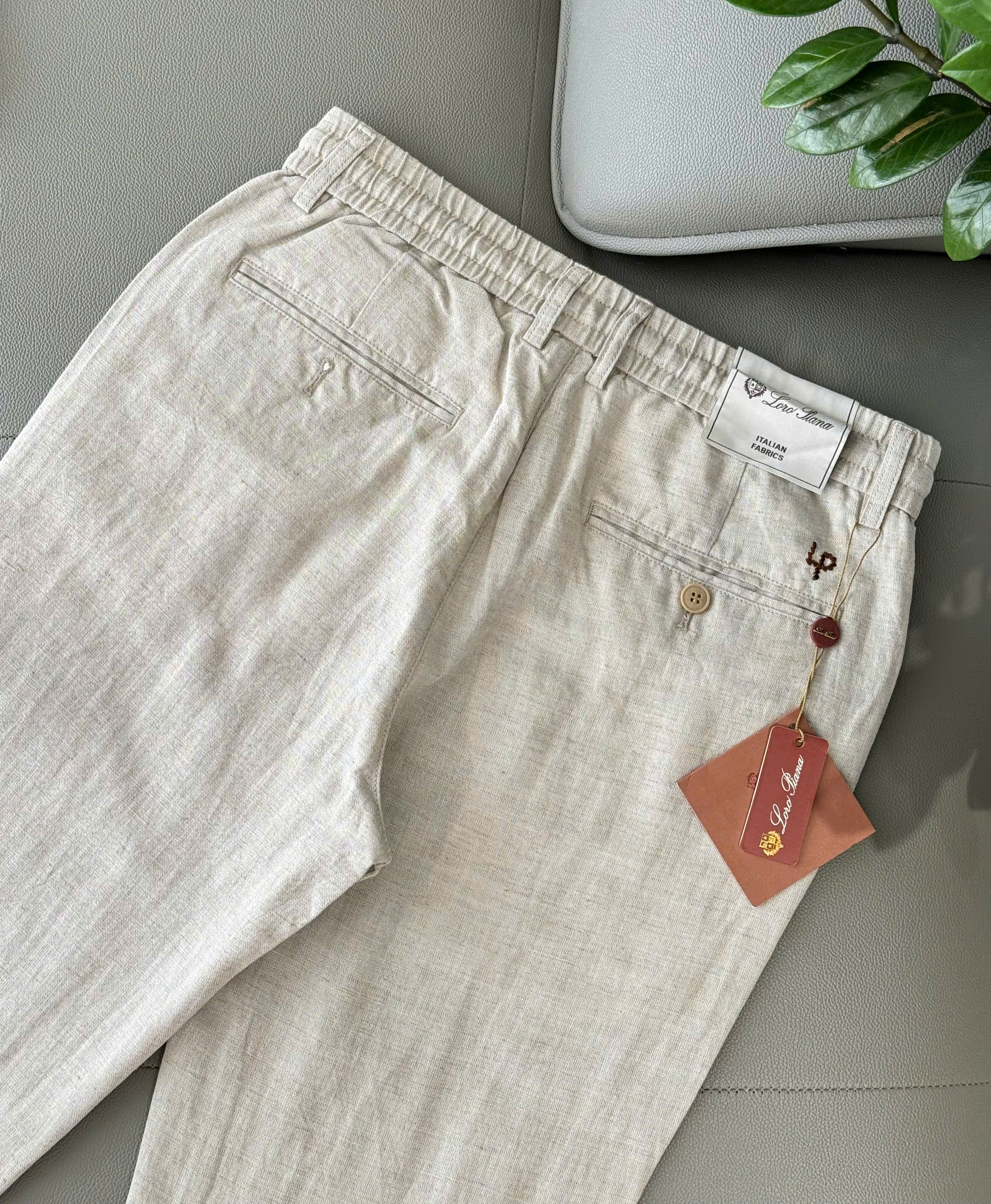 Quần đũi TANYA Loro Piana Be thêu chữ Nâu Like Auth 30-36 DDT