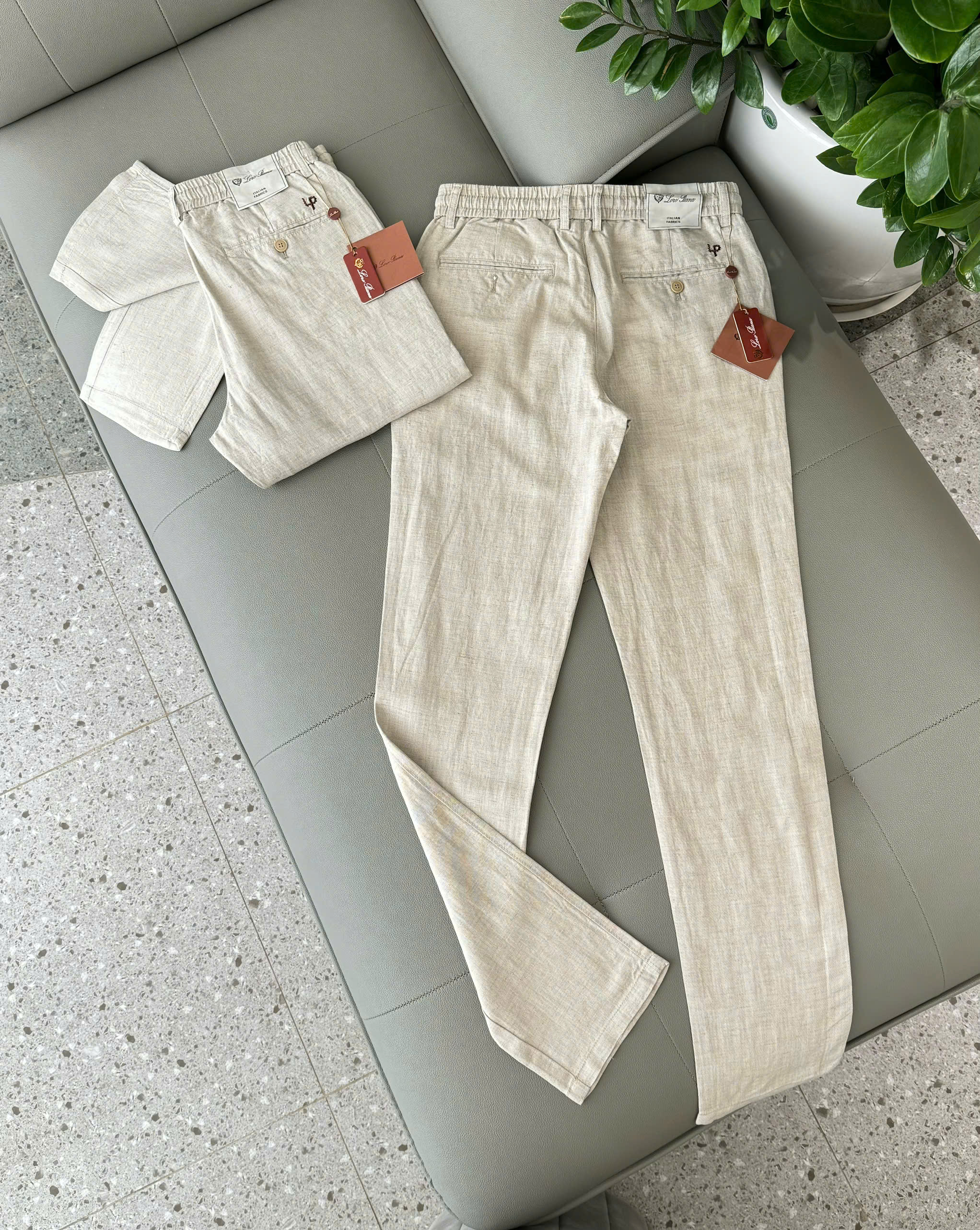 Quần đũi TANYA Loro Piana Be thêu chữ Nâu Like Auth 30-36 DDT