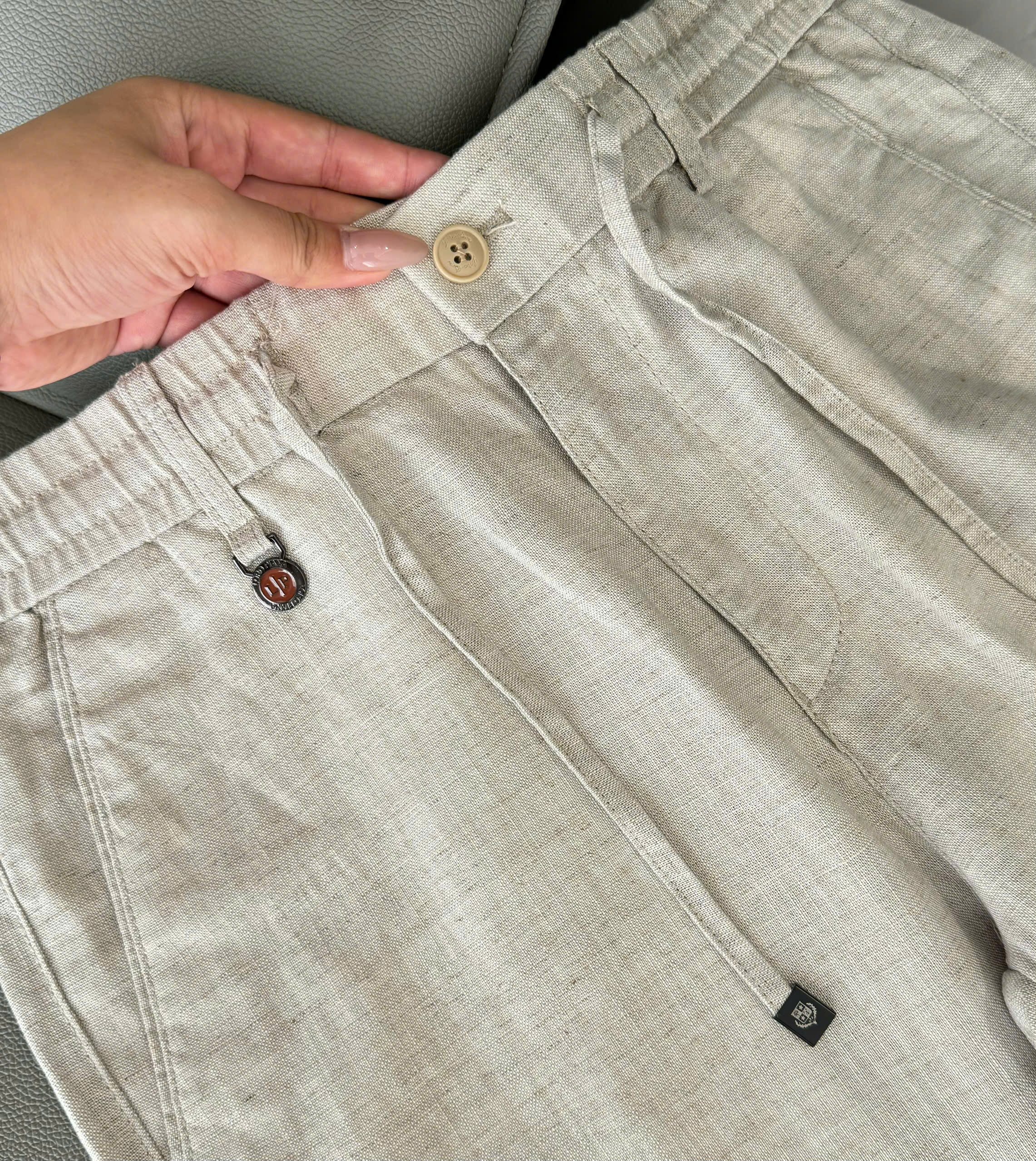 Quần đũi TANYA Loro Piana Be thêu chữ Nâu Like Auth 30-36 DDT