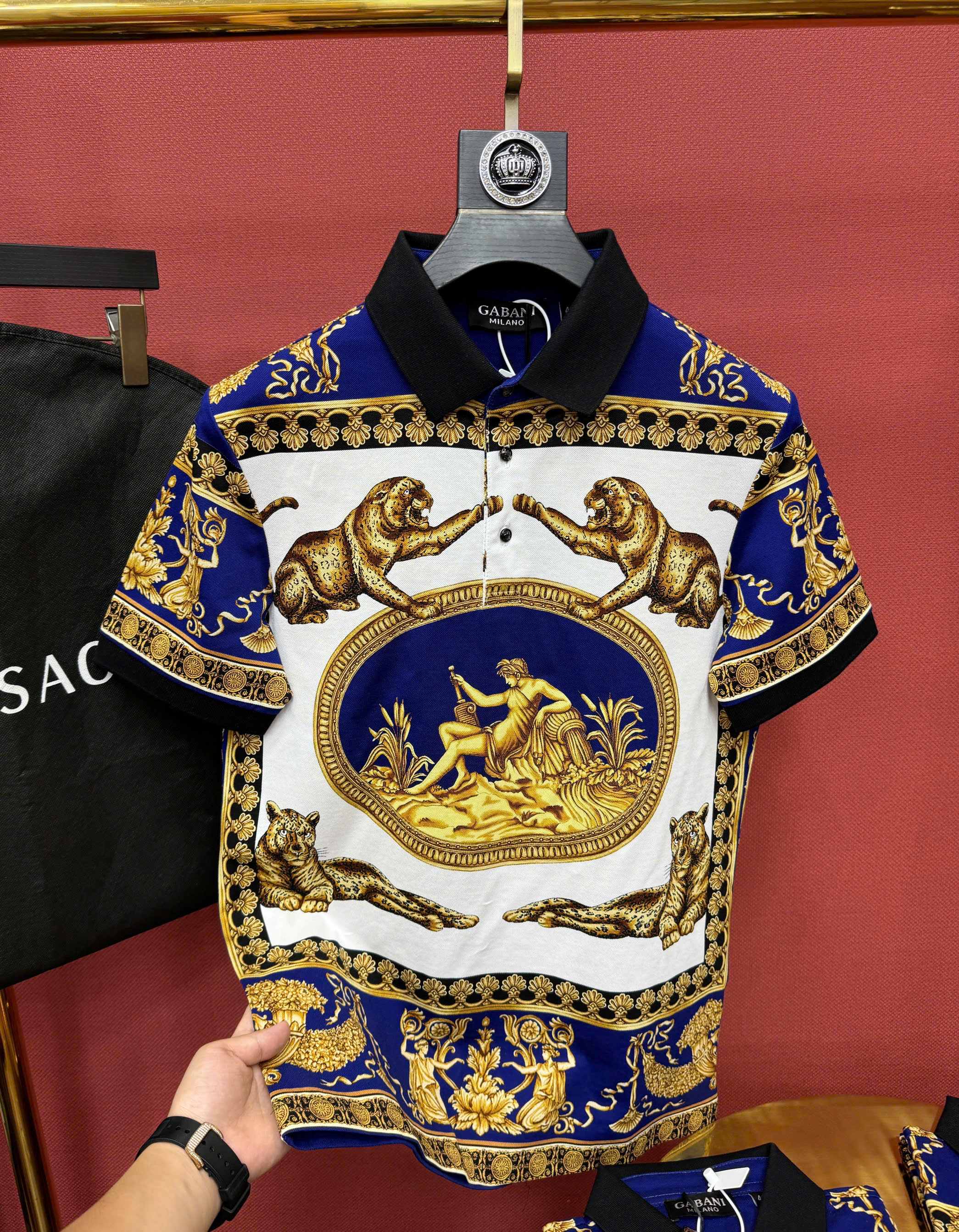 Áo polo hình Versace VS họa tiết Báo và Adam Like Auth 44-50 CD