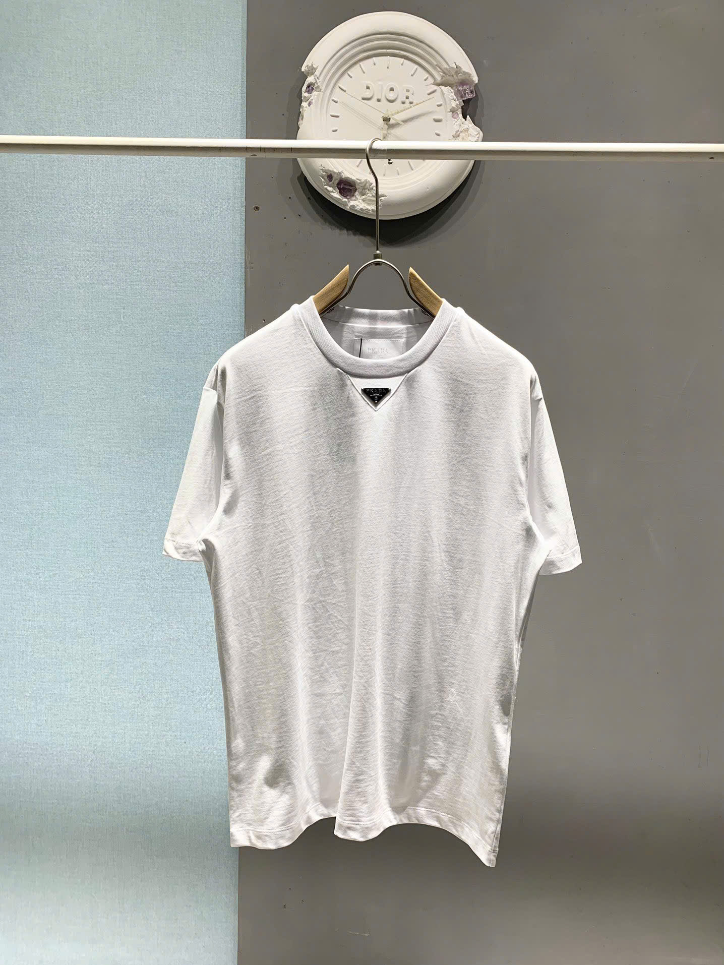 Áo phông T shirt Prada logo tam giác tag cổ Like Auth S-L DDT