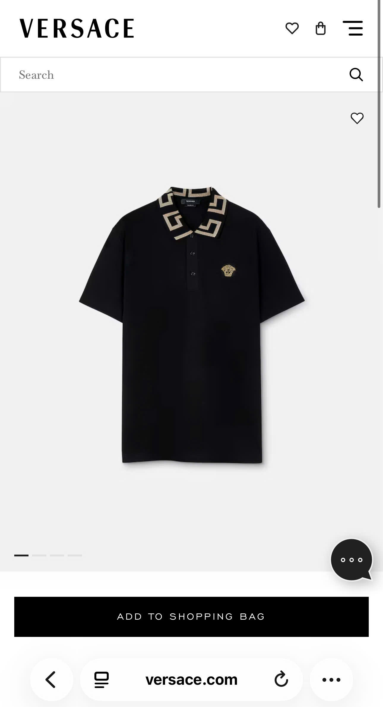 Áo polo Versace VS check cổ logo thêu ngực mặt quỷ Like Auth 48-52 MK\Đen