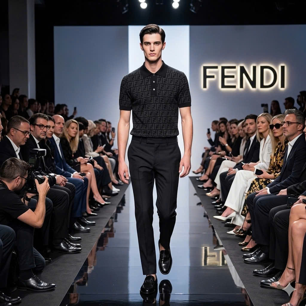 Áo polo Fendi FD logo full Like Auth 48-52 MK