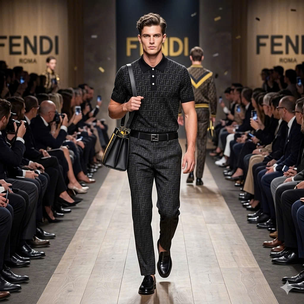 Áo polo Fendi FD logo full Like Auth 48-52 MK