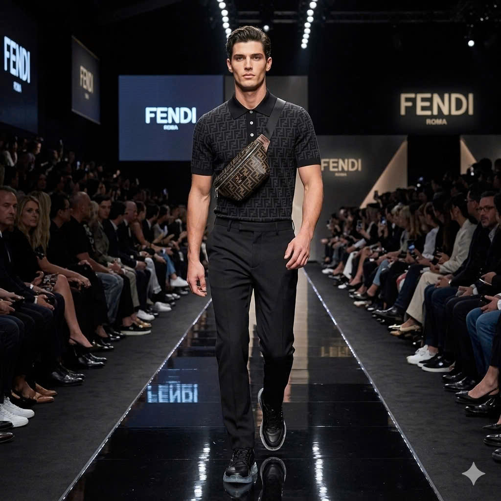 Áo polo Fendi FD logo full Like Auth 48-52 MK