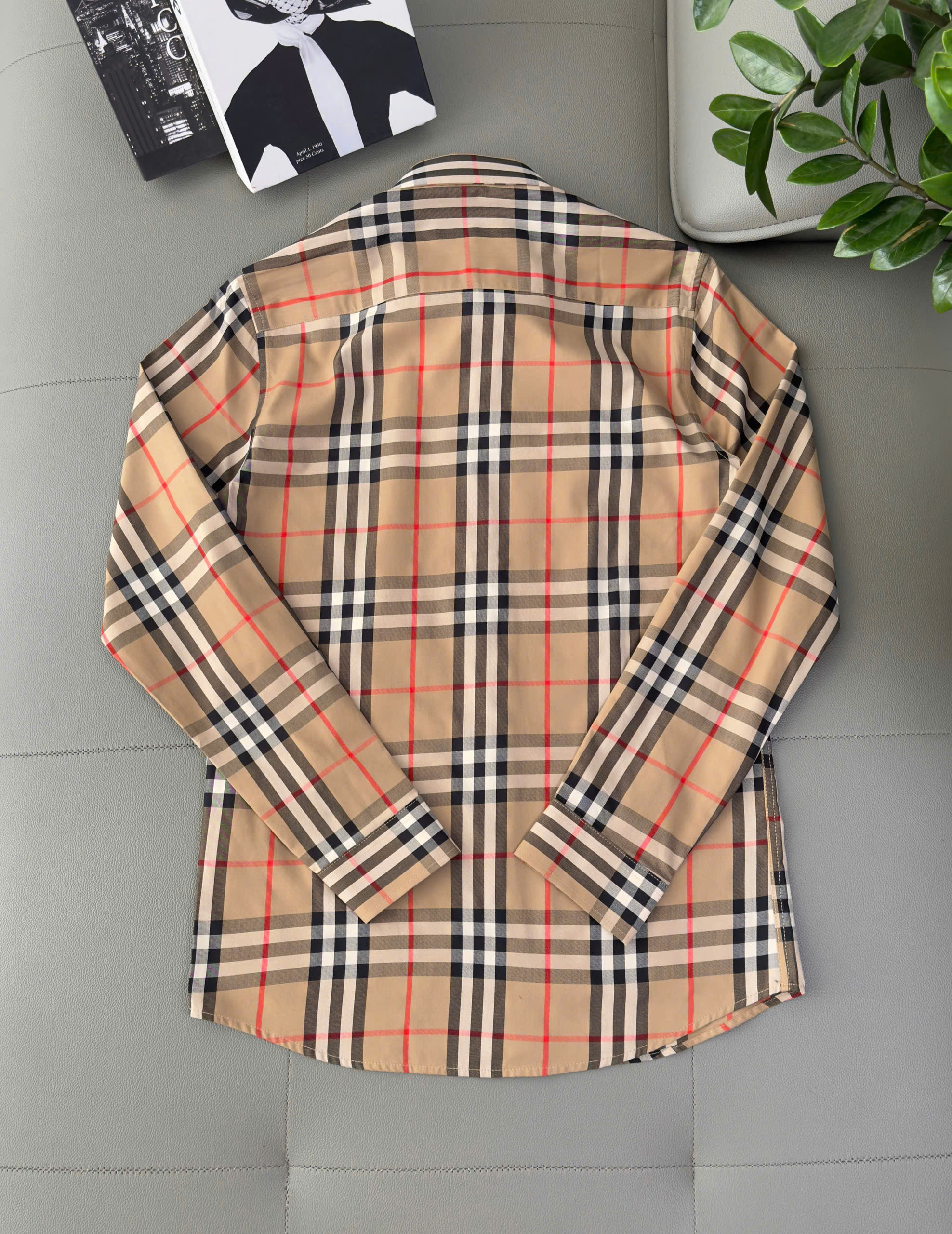 Áo sơ mi Burberry BBR dài tay Vàng kẻ sọc Like Auth S-XXL DDT