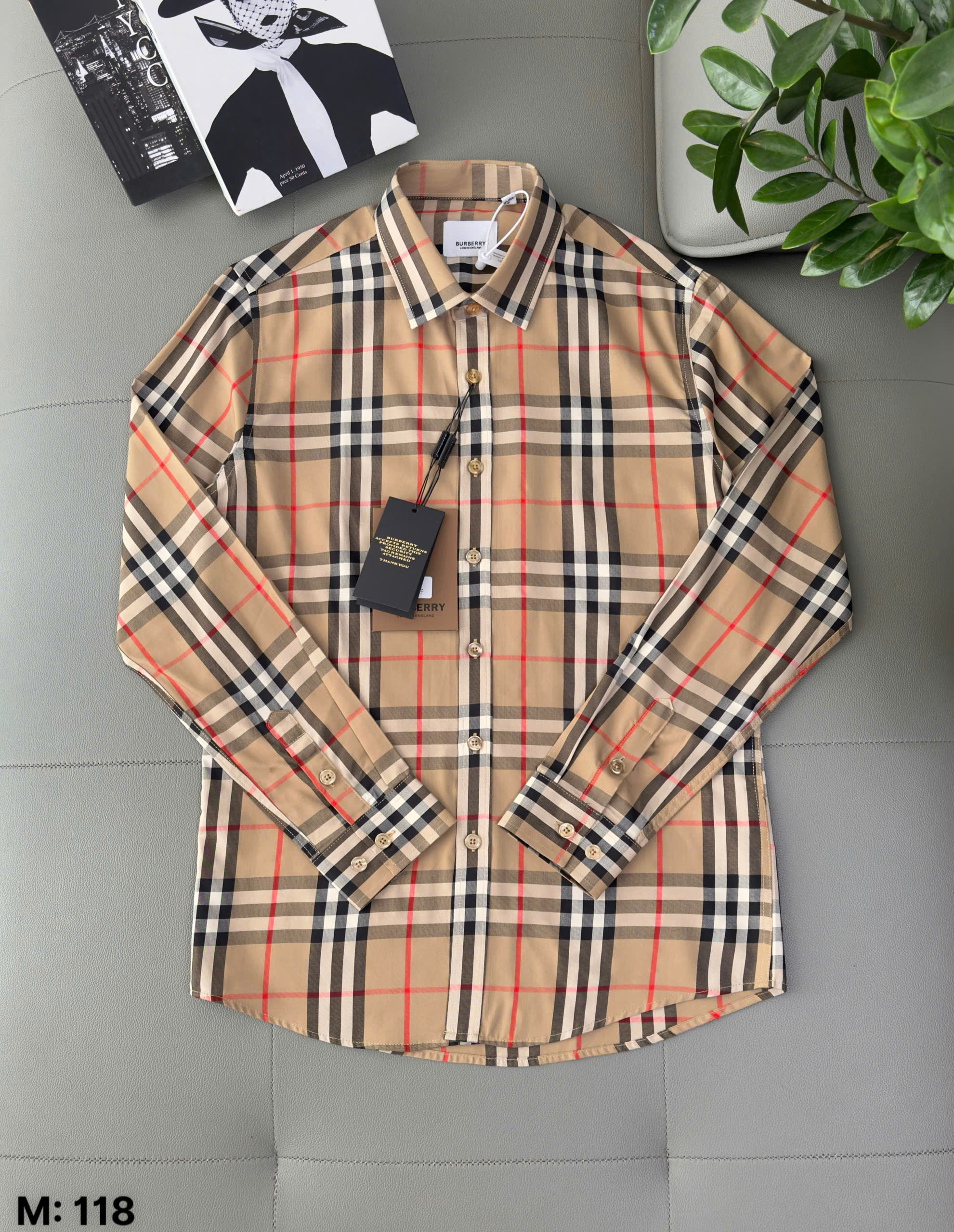 Áo sơ mi Burberry BBR dài tay Vàng kẻ sọc Like Auth S-XXL DDT