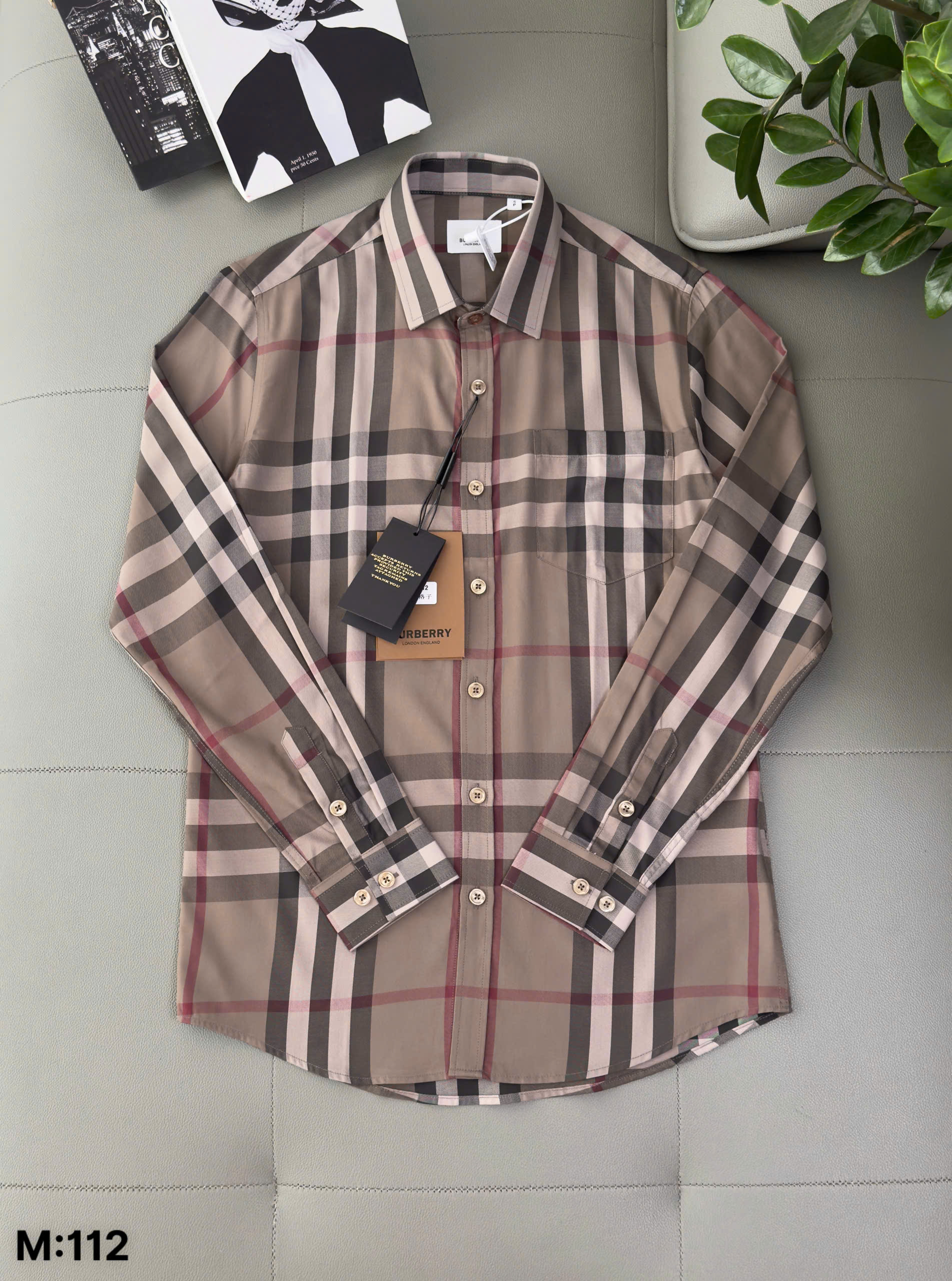 Áo sơ mi Burberry BBR dài tay Rêu kẻ sọc Like Auth S-XXL DDT
