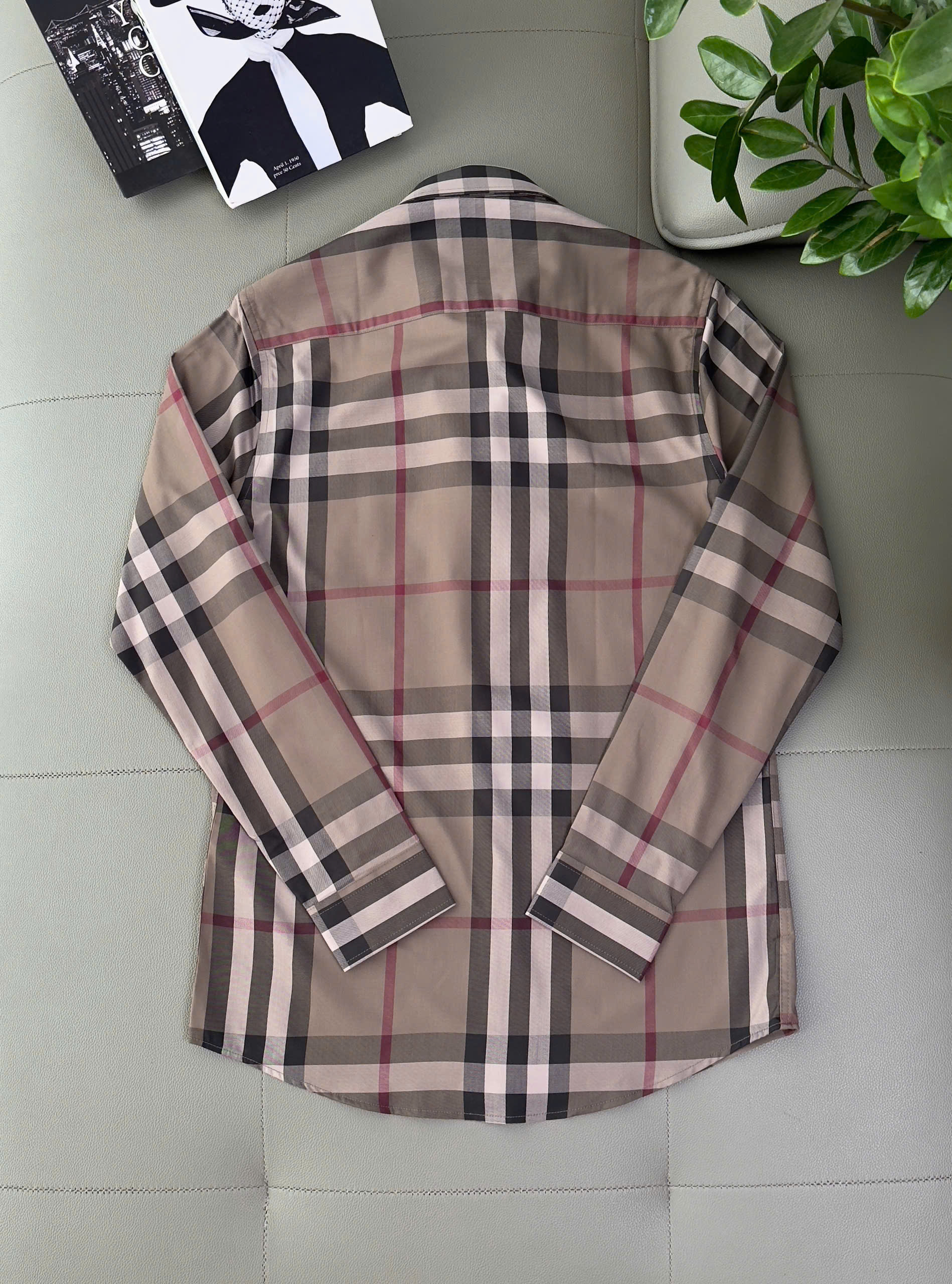 Áo sơ mi Burberry BBR dài tay Rêu kẻ sọc Like Auth S-XXL DDT