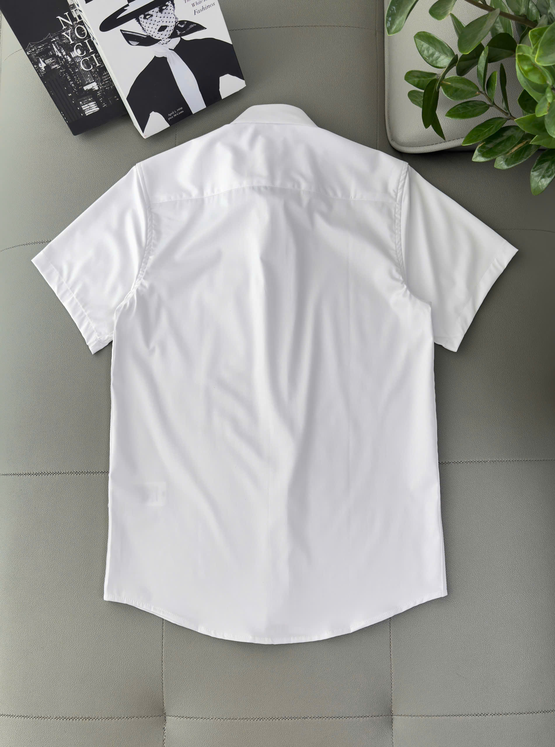 Áo sơ mi Burberry BBR cộc tay Trắng logo thêu ngực TB Like Auth S-XXL DDT