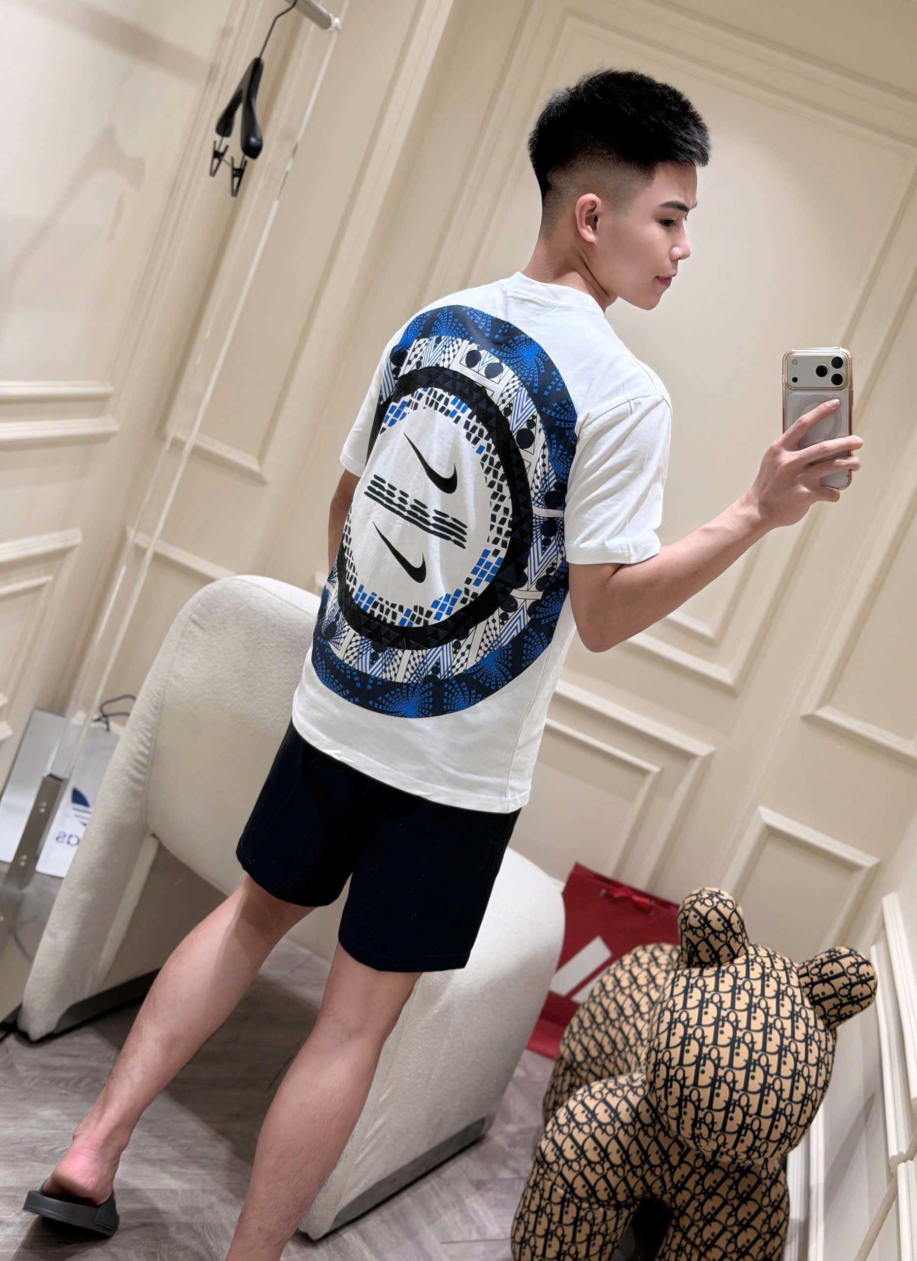 Set bộ thể thao hè Nike logo thêu ngực hình tròn sau lưng Like Auth S-XL NV