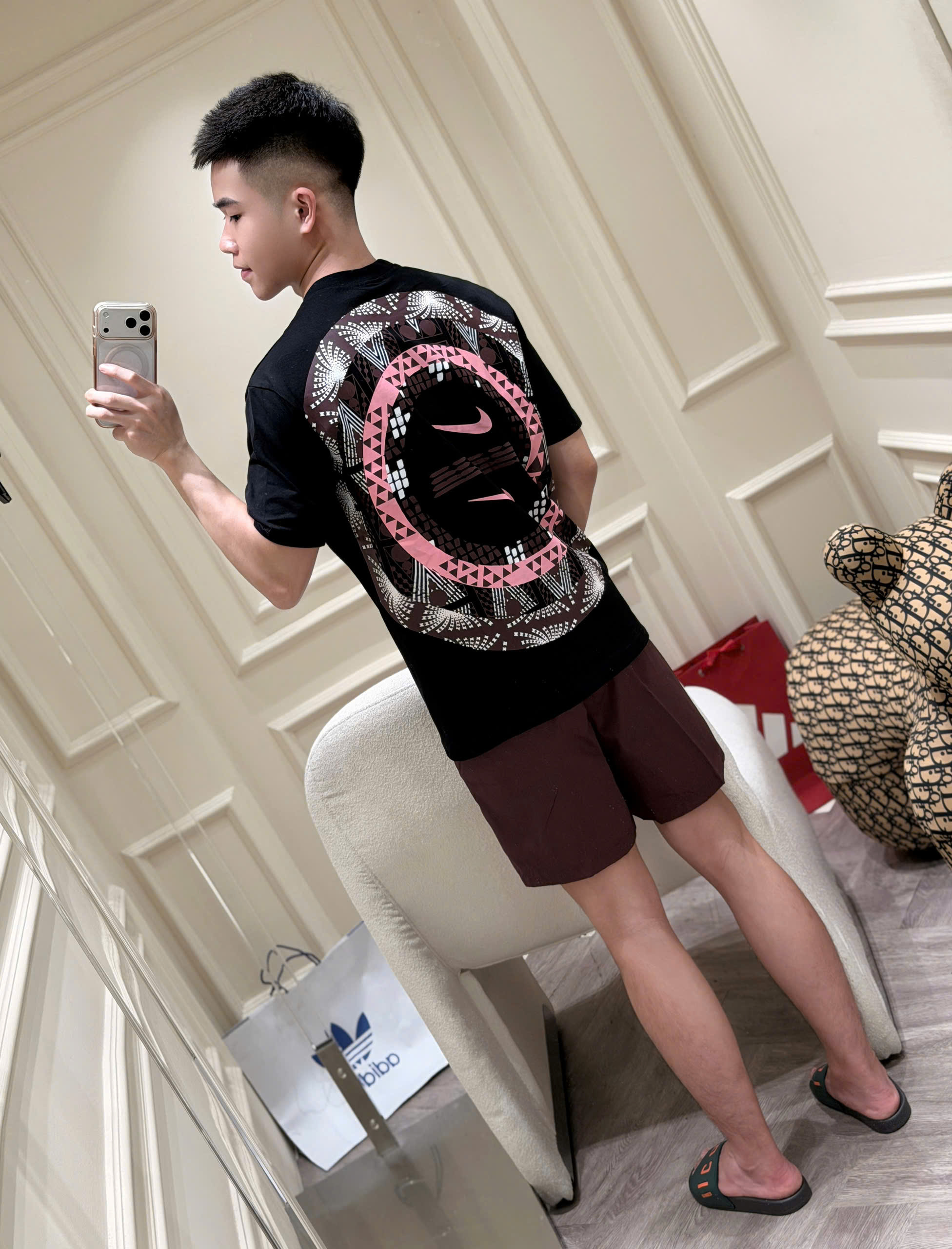 Set bộ thể thao hè Nike logo thêu ngực hình tròn sau lưng Like Auth S-XL NV