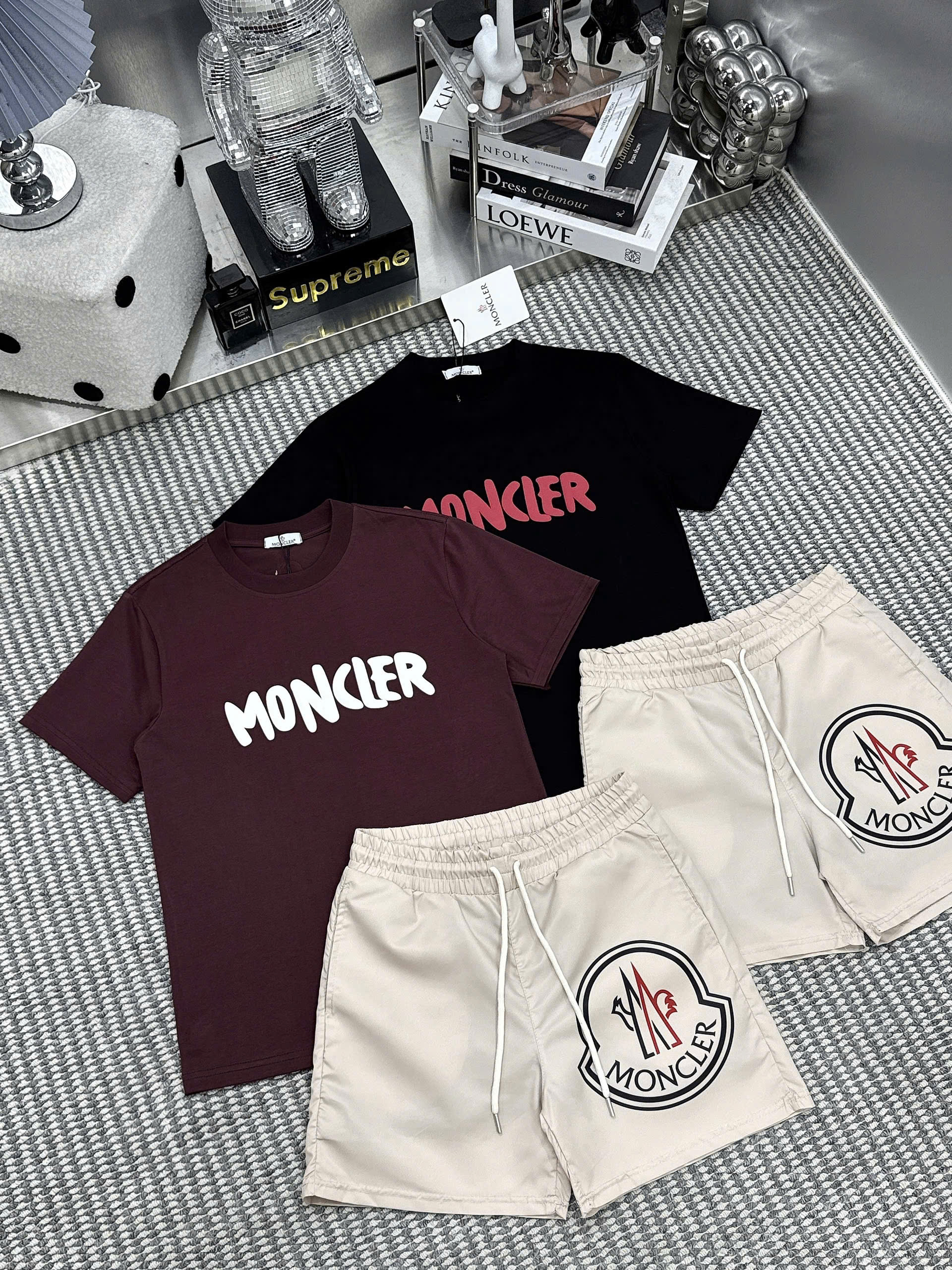 Set bộ thể thao hè Moncler logo trước sau Like Auth S-XL NV