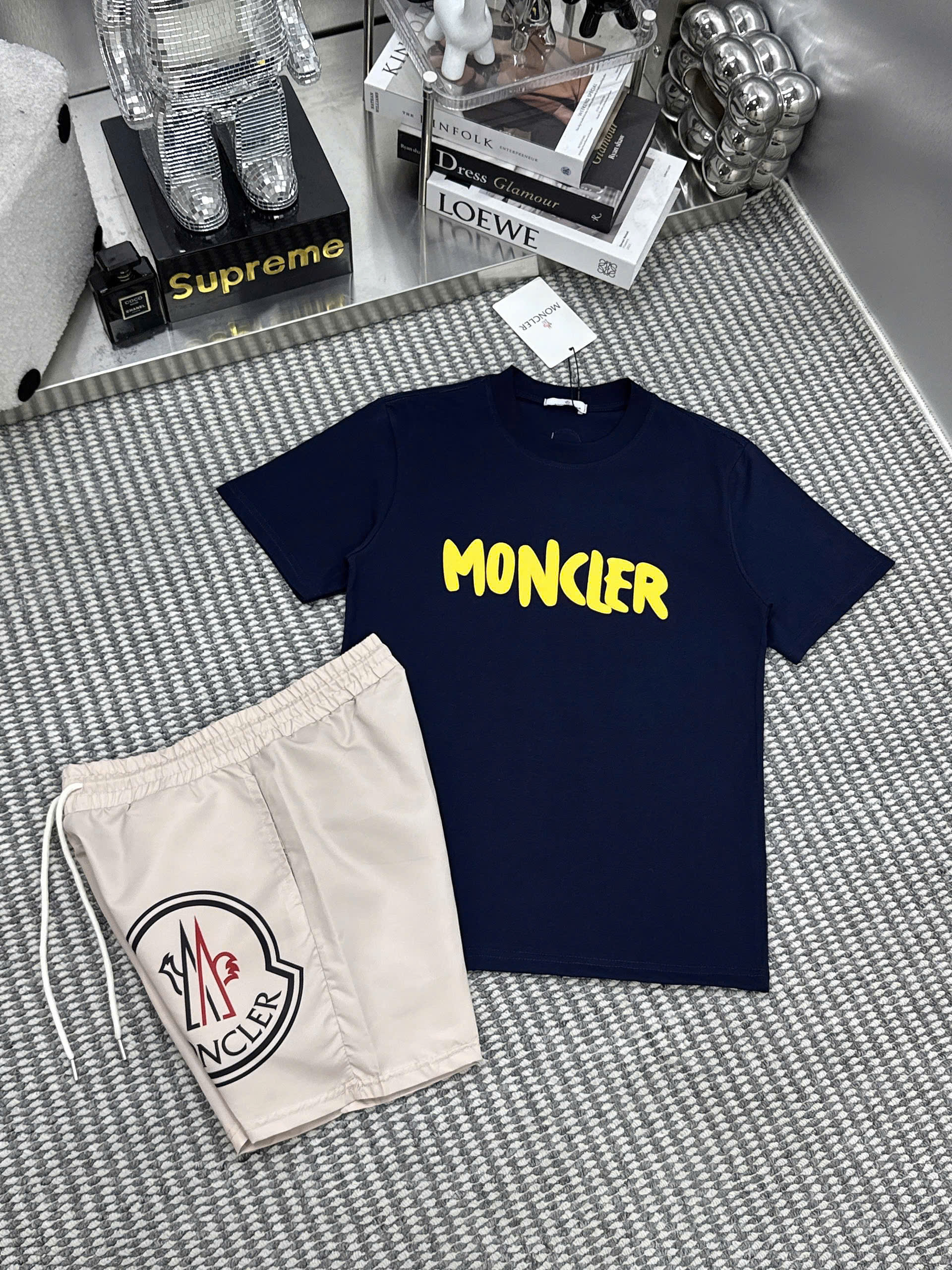 Set bộ thể thao hè Moncler logo trước sau Like Auth S-XL NV