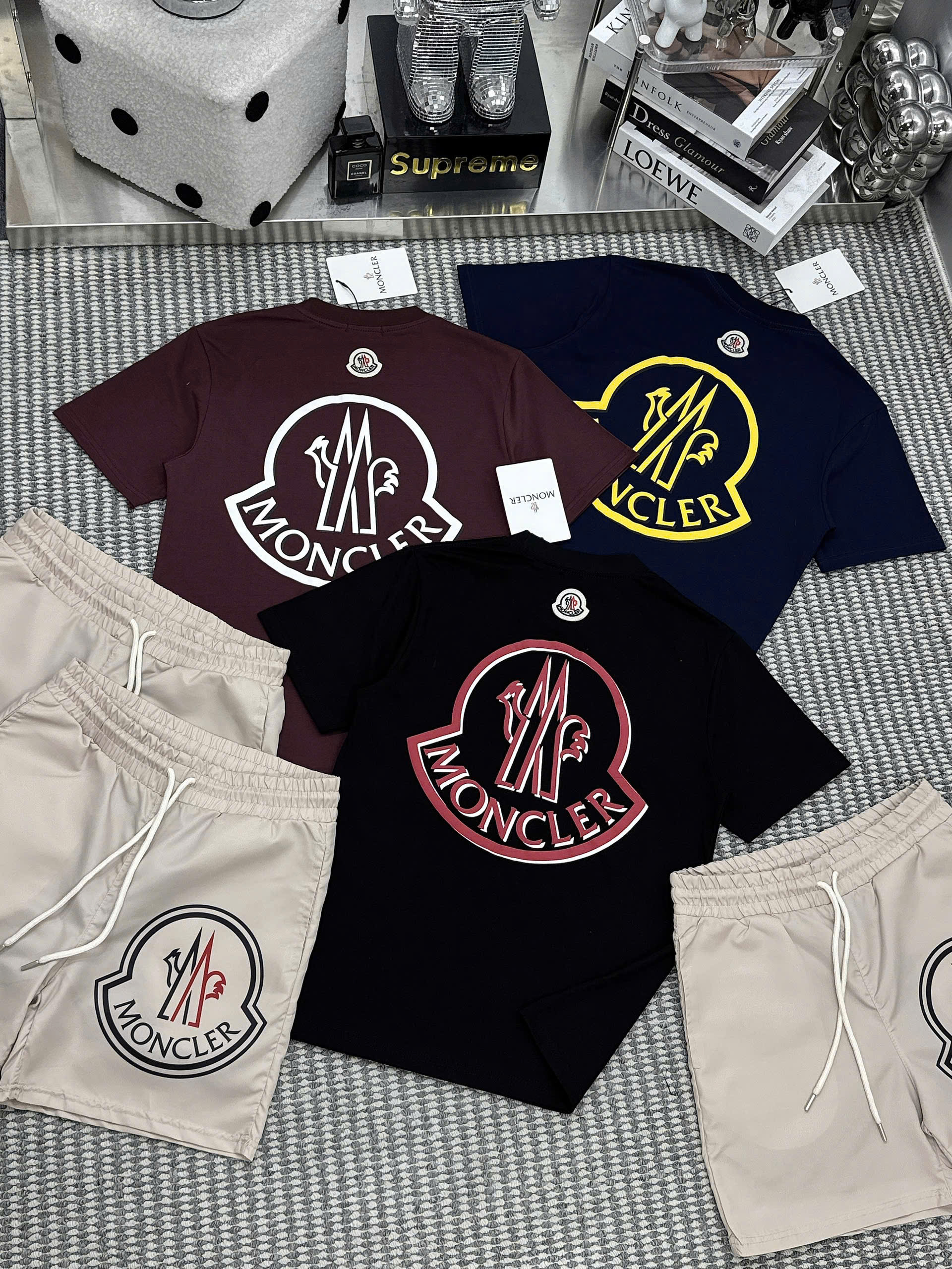Set bộ thể thao hè Moncler logo trước sau Like Auth S-XL NV