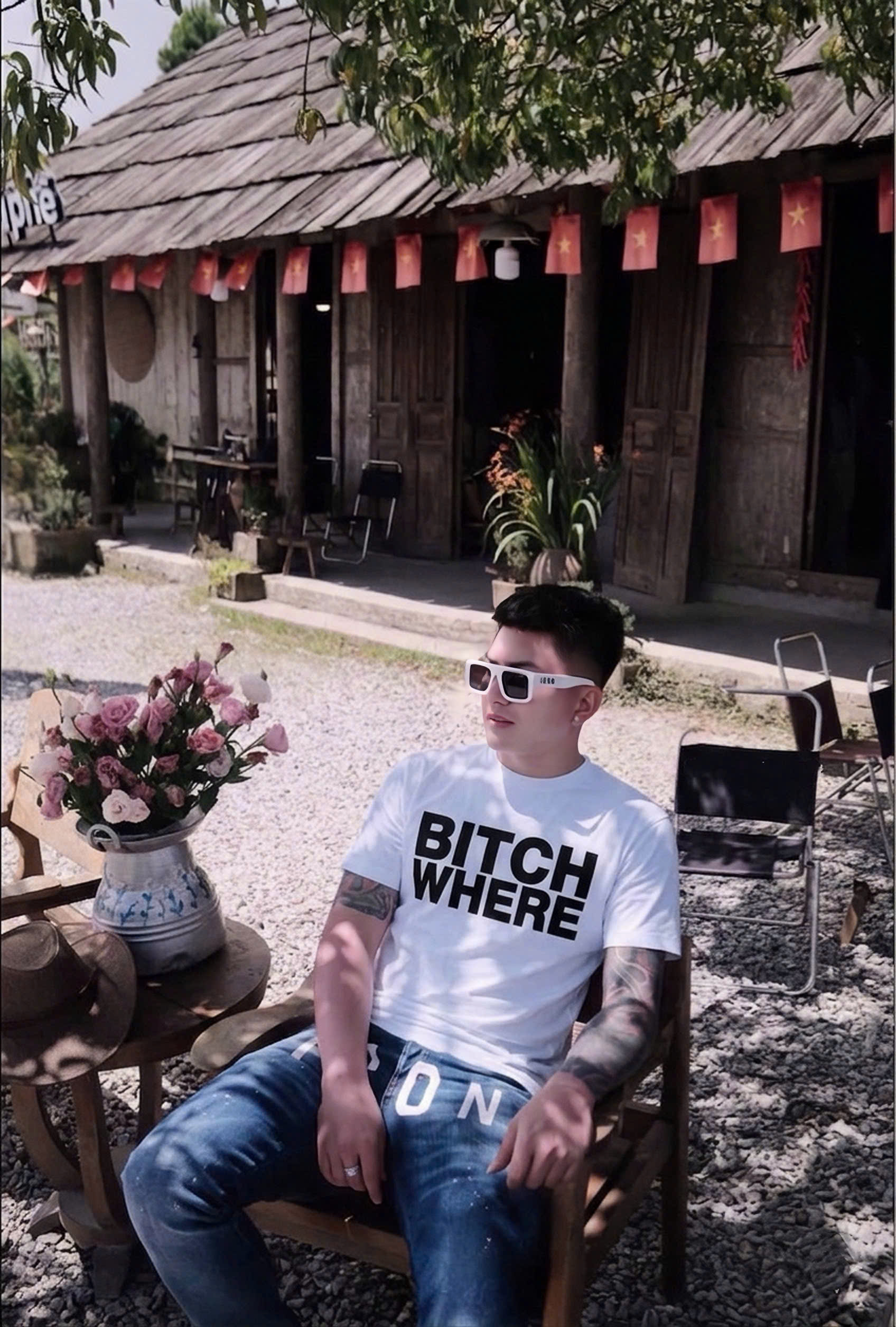Áo phông T shirt Dsquared2 DSQ Bitch Where Like Auth XS-L NV