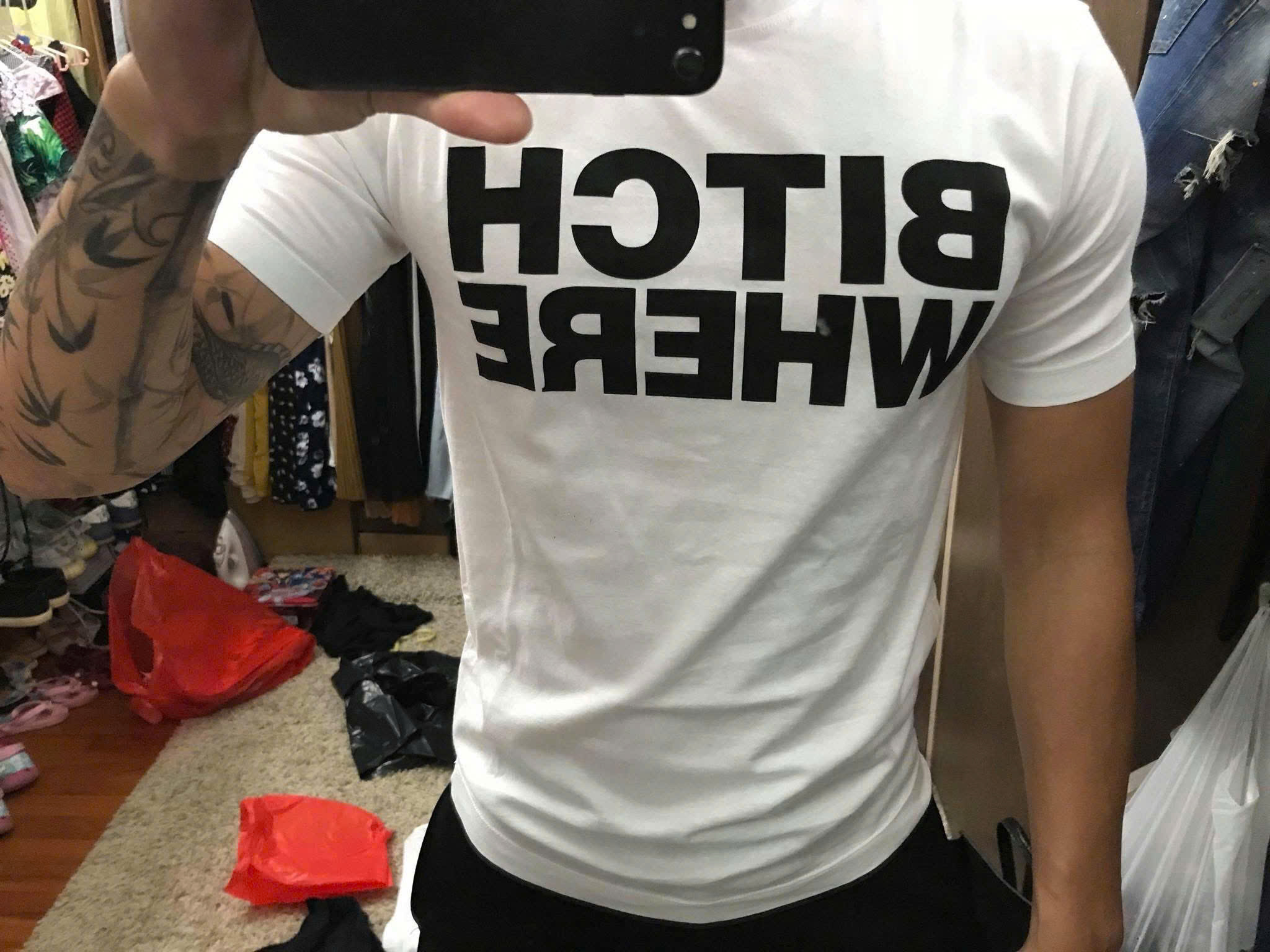 Áo phông T shirt Dsquared2 DSQ Bitch Where Like Auth XS-L NV