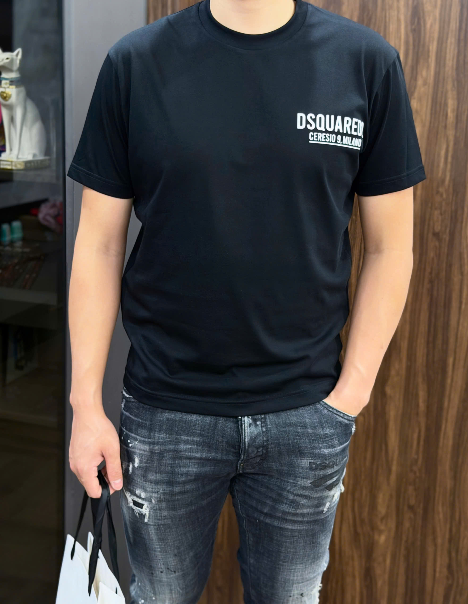 Áo phông T shirt Dsquared2 DSQ Milano logo ngực Like Auth XS-L NV