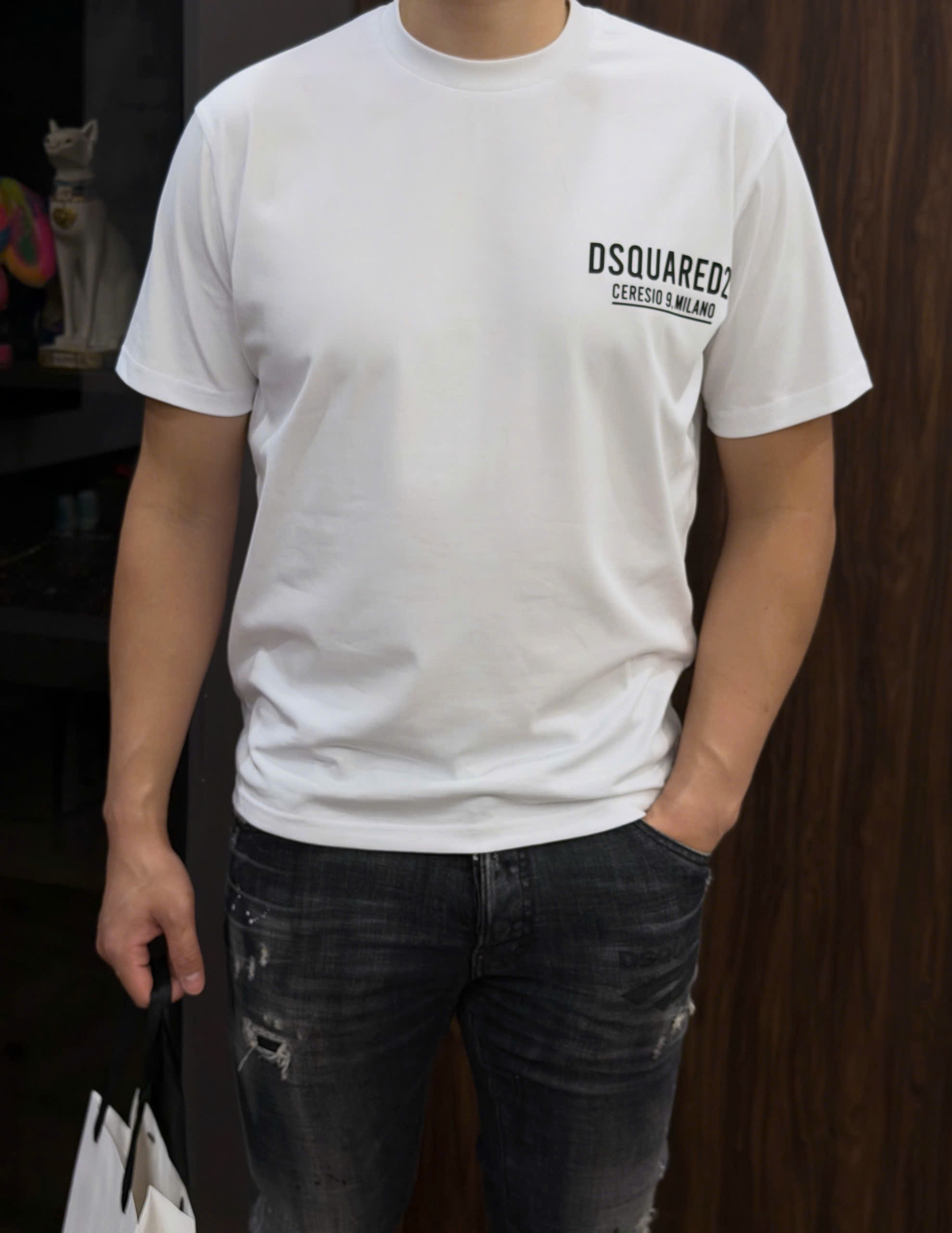 Áo phông T shirt Dsquared2 DSQ Milano logo ngực Like Auth XS-L NV