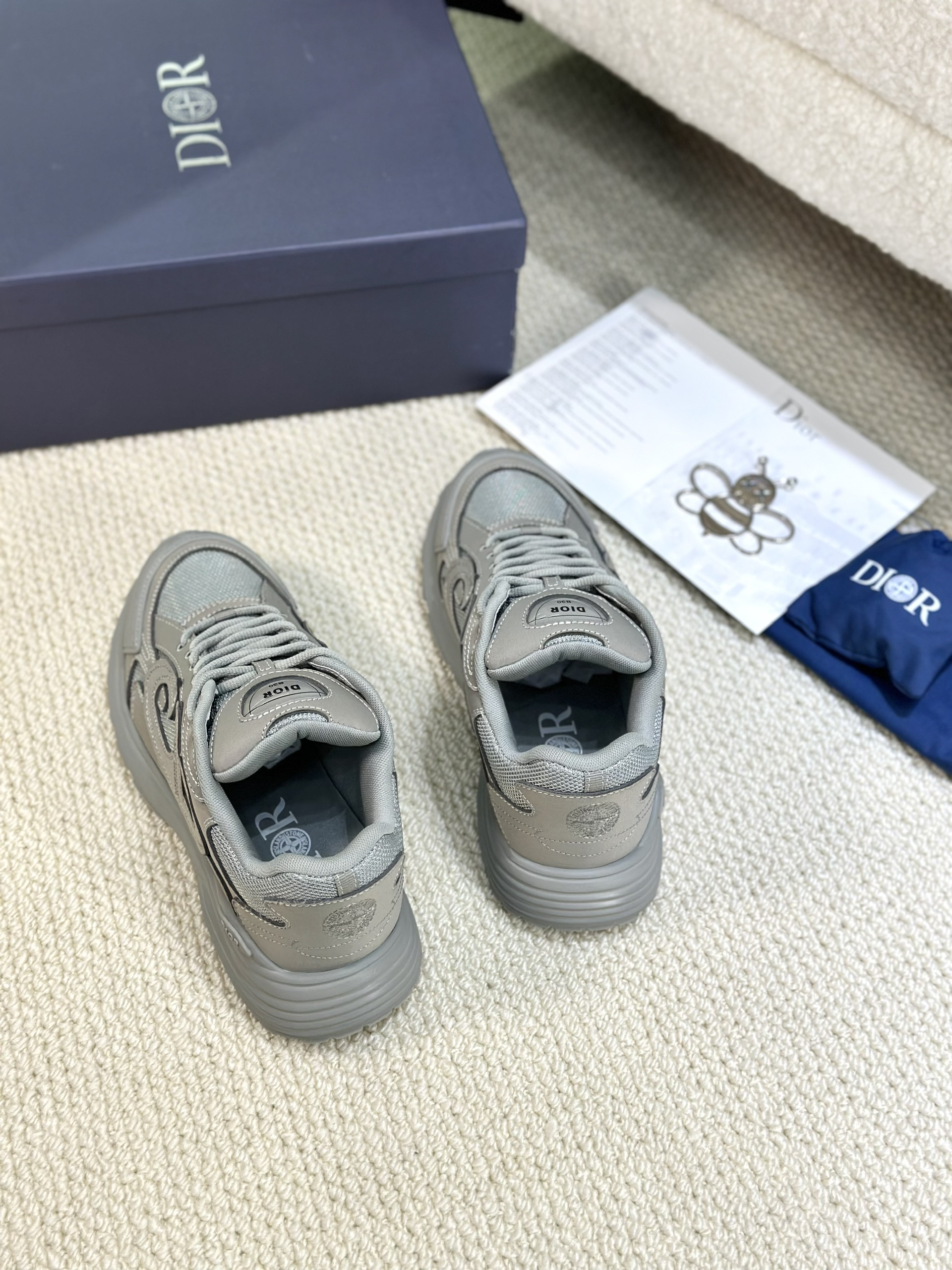 Giày sneaker Dior CD Xám logo thêu nổi Like Auth Fullbox Phụ Kiện VTN