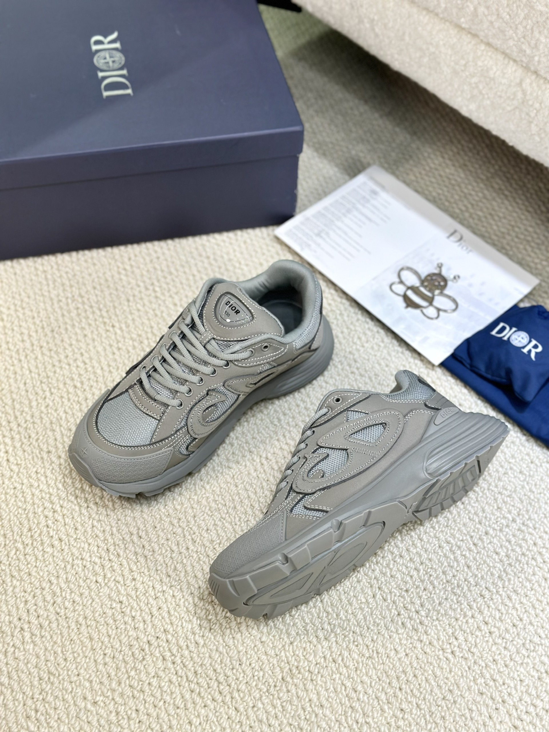 Giày sneaker Dior CD Xám logo thêu nổi Like Auth Fullbox Phụ Kiện VTN